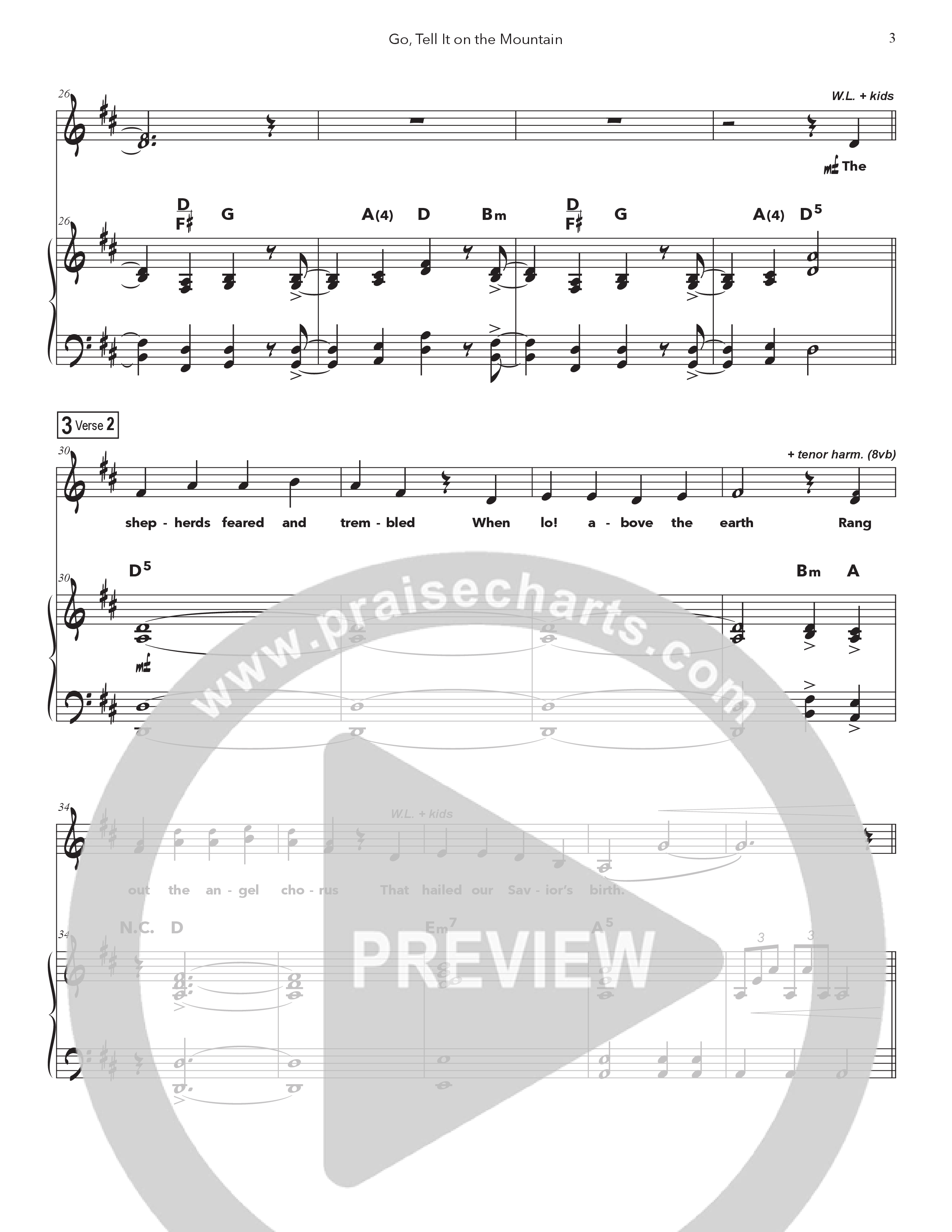 Go Tell It On The Mountain (Kids) Piano/Vocal (Doorpost Songs)