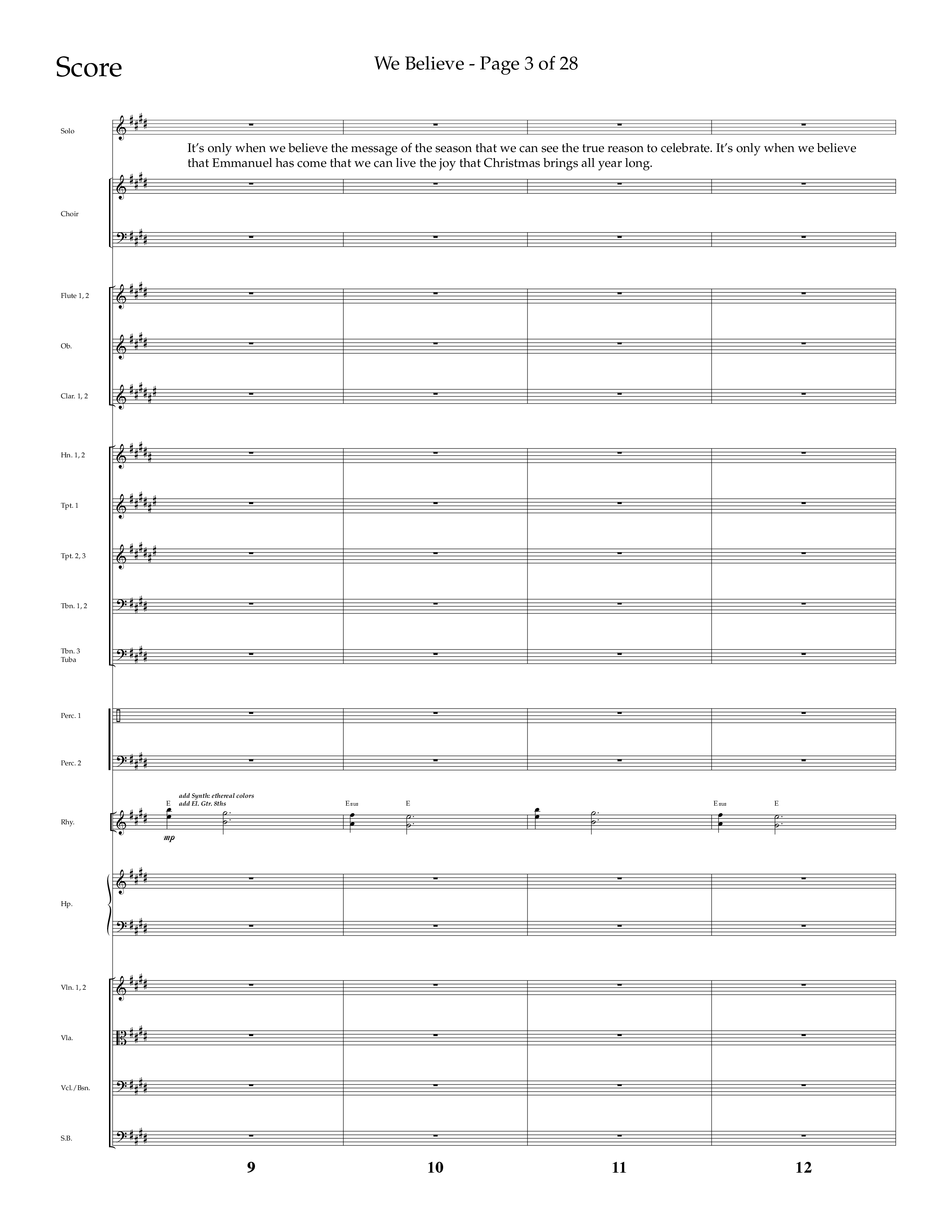 We Believe (Choral Anthem SATB) Orchestration (Lifeway Choral / Arr. John Bolin / Arr. Don Koch)