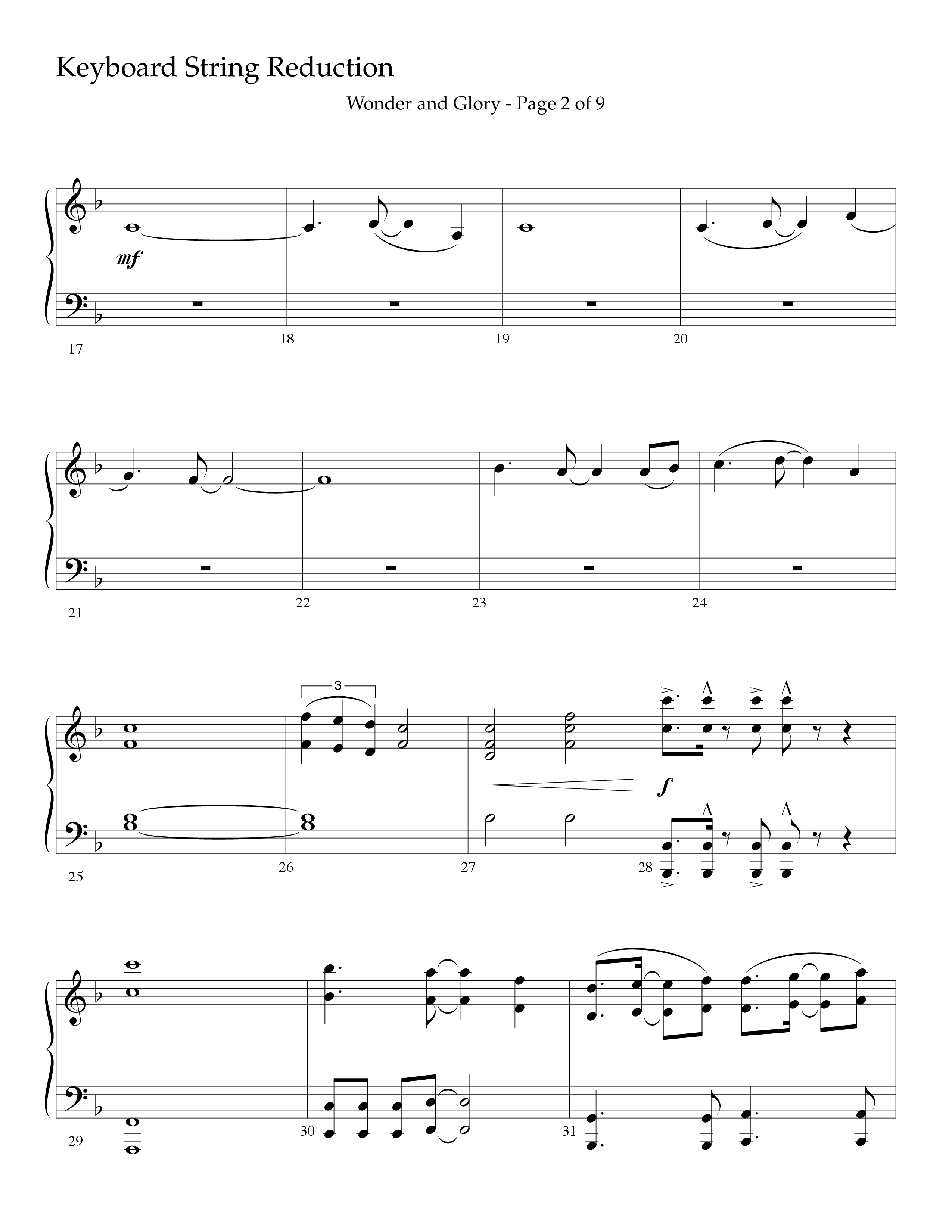 Wonder And Glory (Choral Anthem SATB) String Reduction (Lifeway Choral / Arr. John Bolin / Arr. Don Koch)