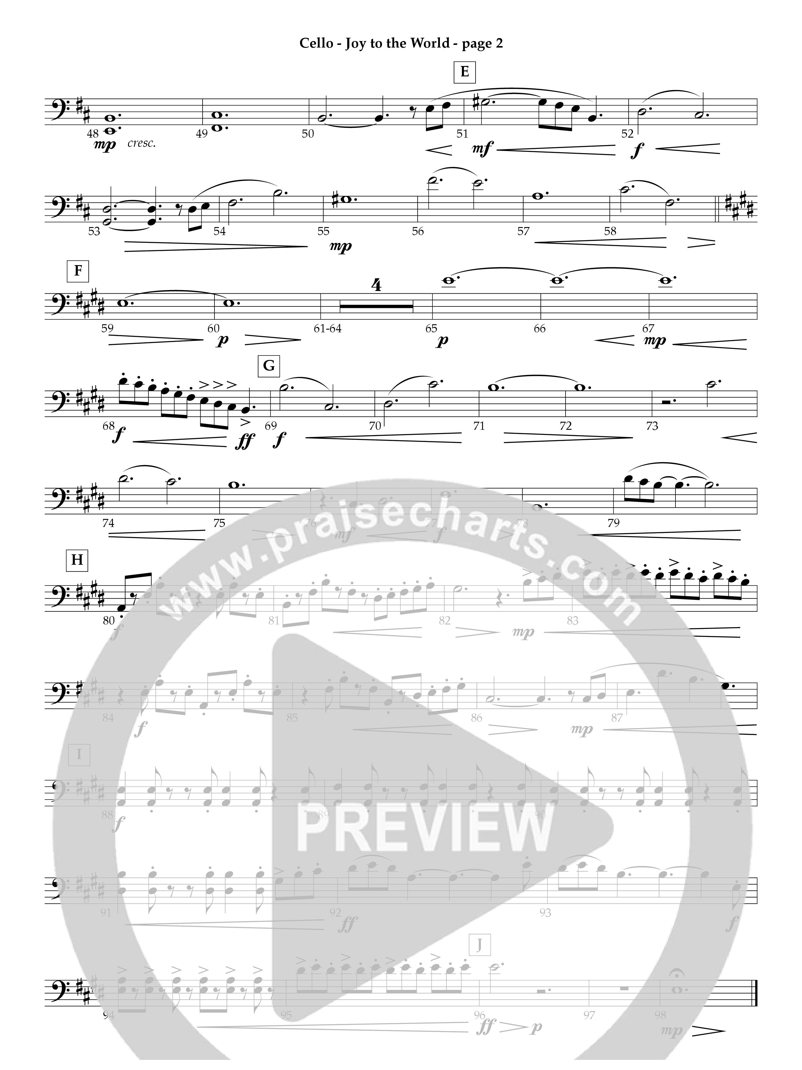 Joy To The World Cello (Act Of Congress / Orch. Don Hart)