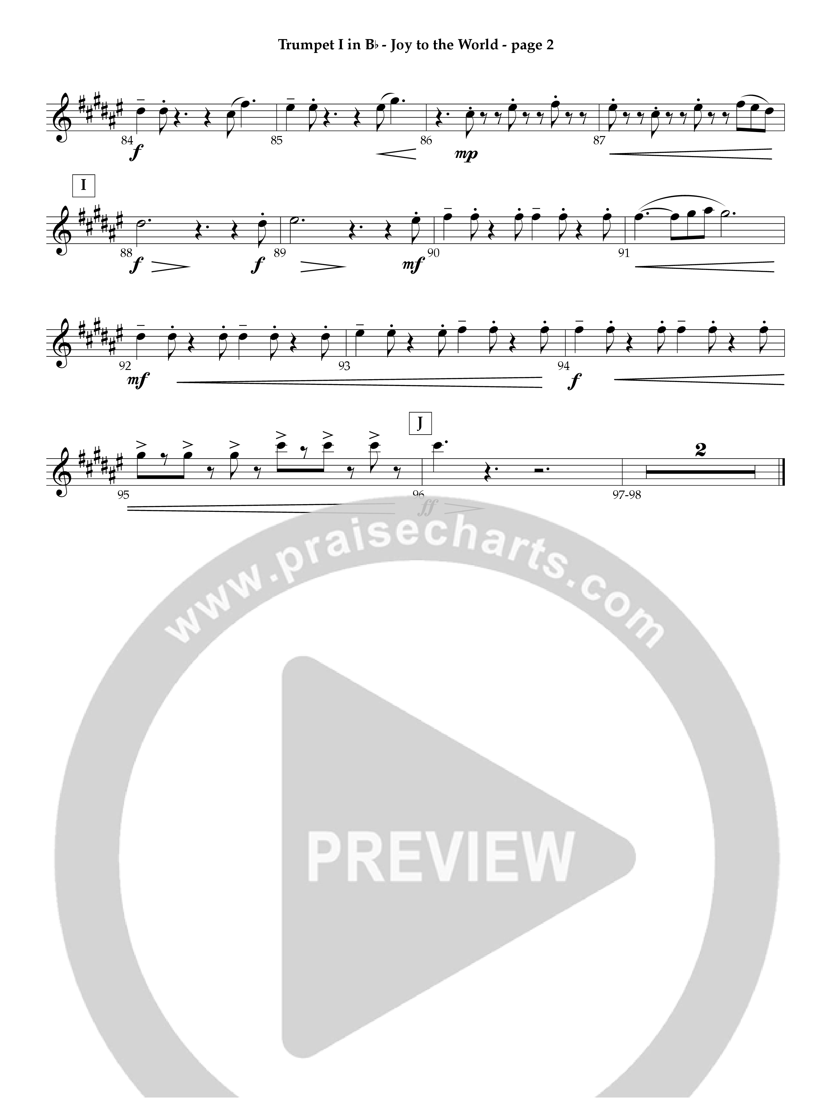 Joy To The World Trumpet 1 (Act Of Congress / Orch. Don Hart)