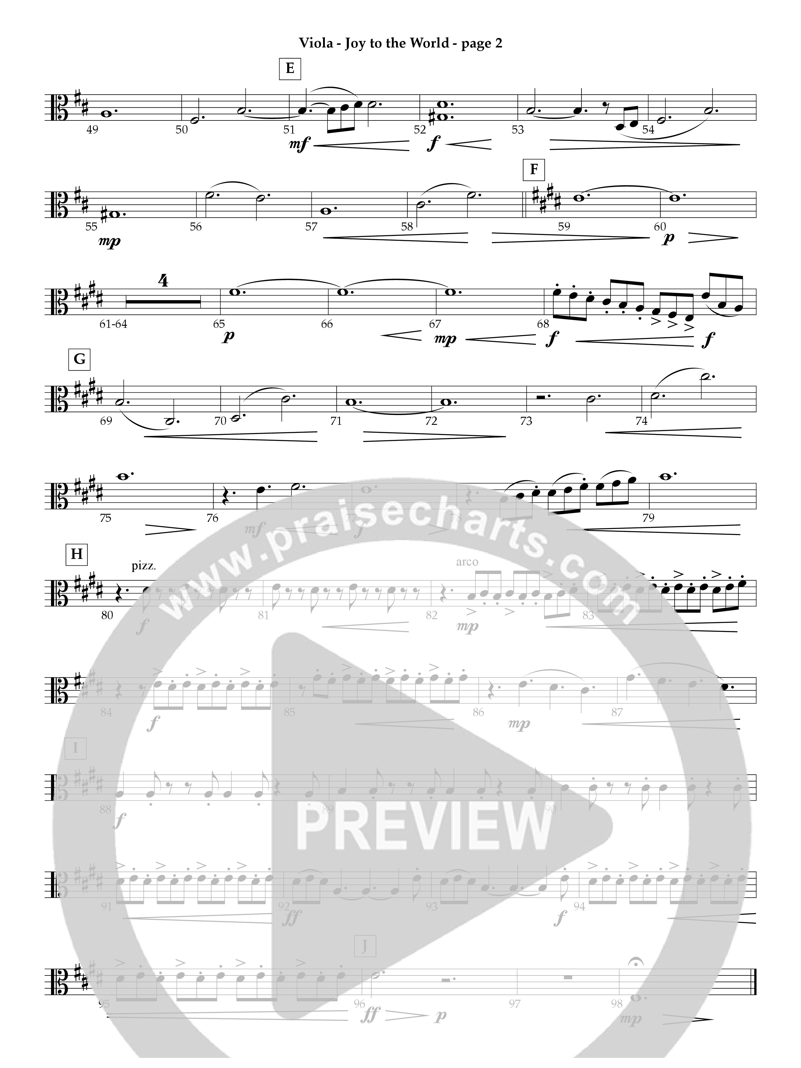 Joy To The World Viola (Act Of Congress / Orch. Don Hart)