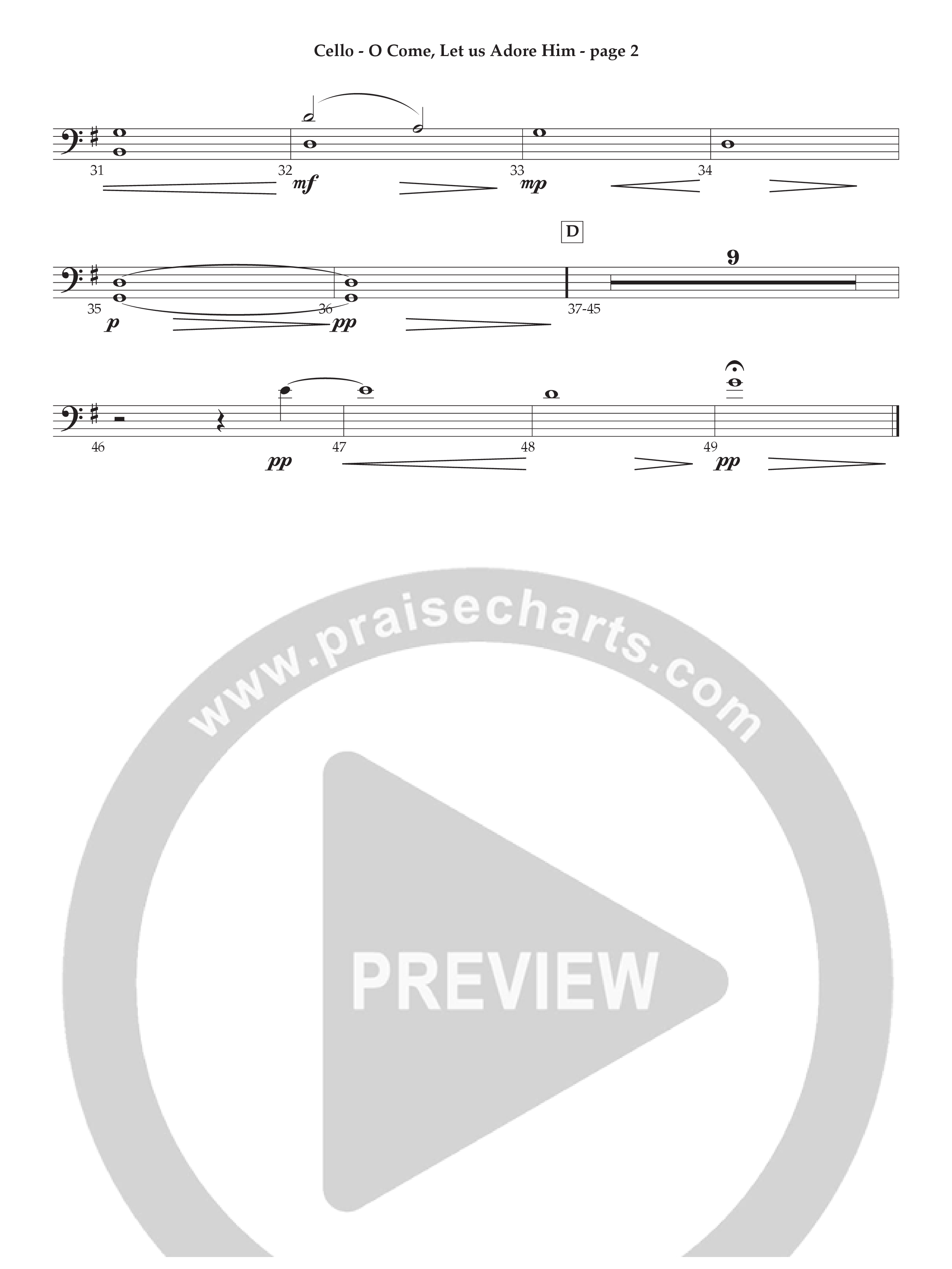 O Come Let Us Adore Him Cello (Act Of Congress / Orch. Don Hart)