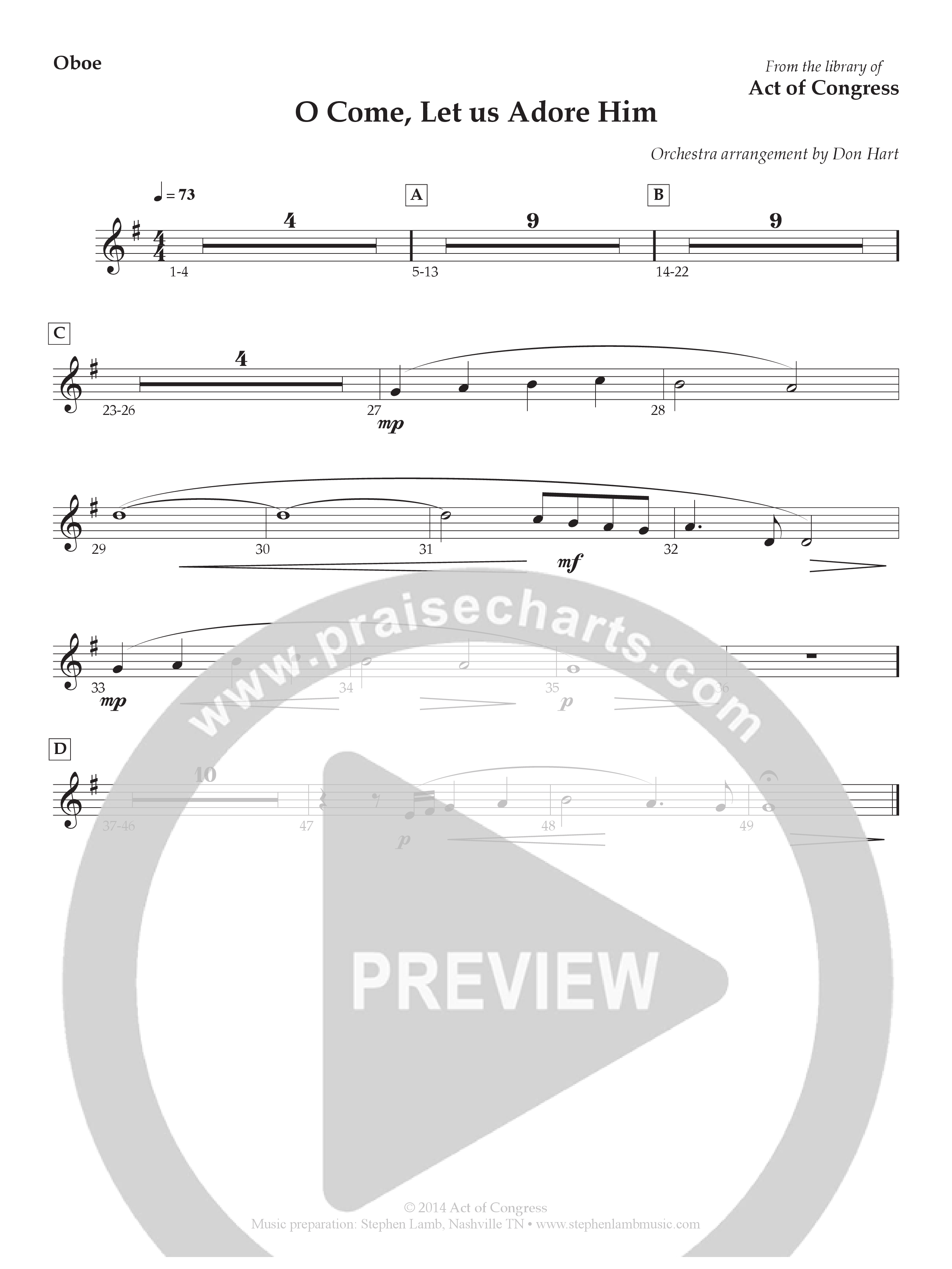 O Come Let Us Adore Him Wind Pack (Act Of Congress / Orch. Don Hart)