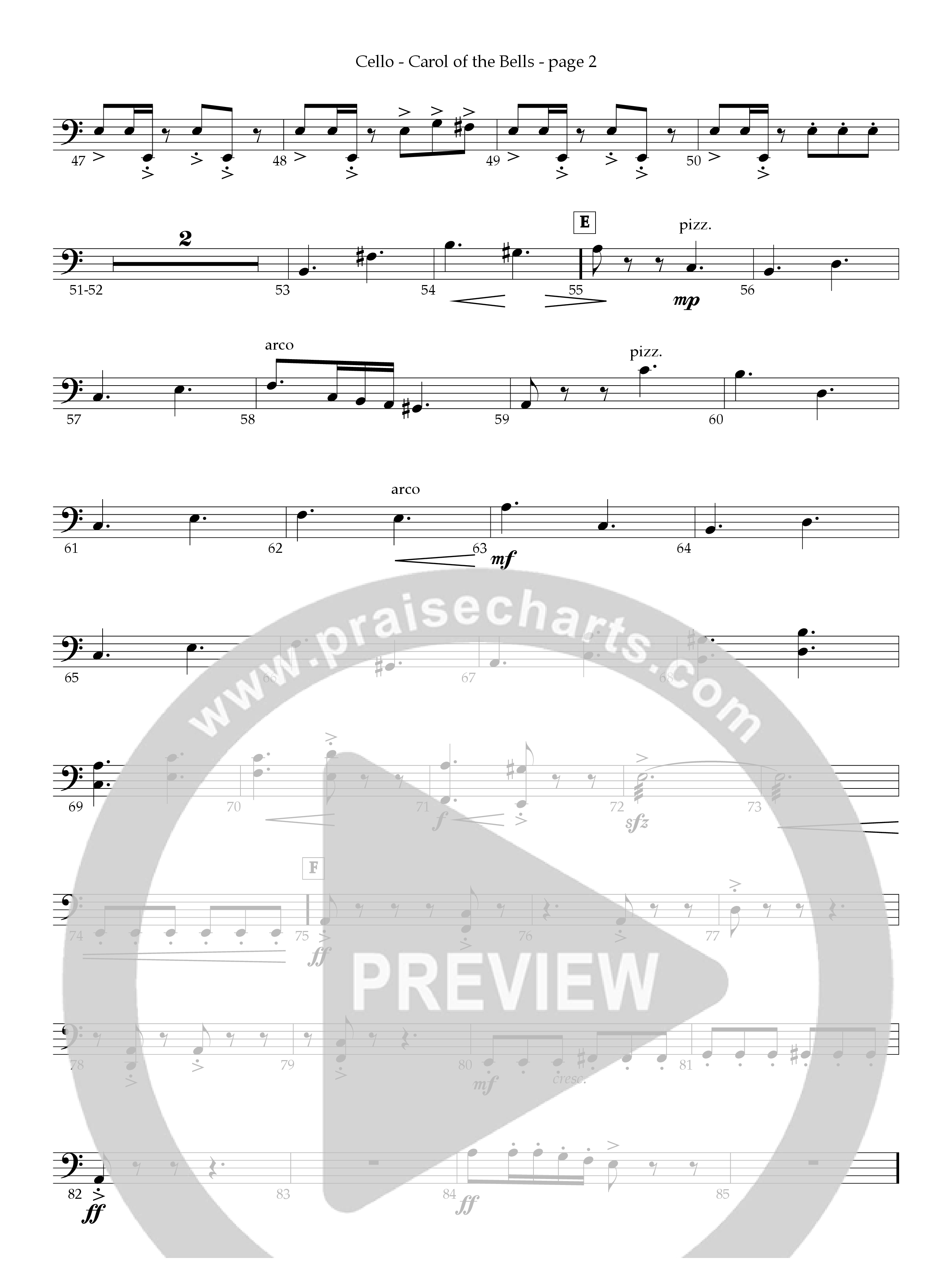 Carol Of The Bells Cello (Act Of Congress / Orch. Don Hart)