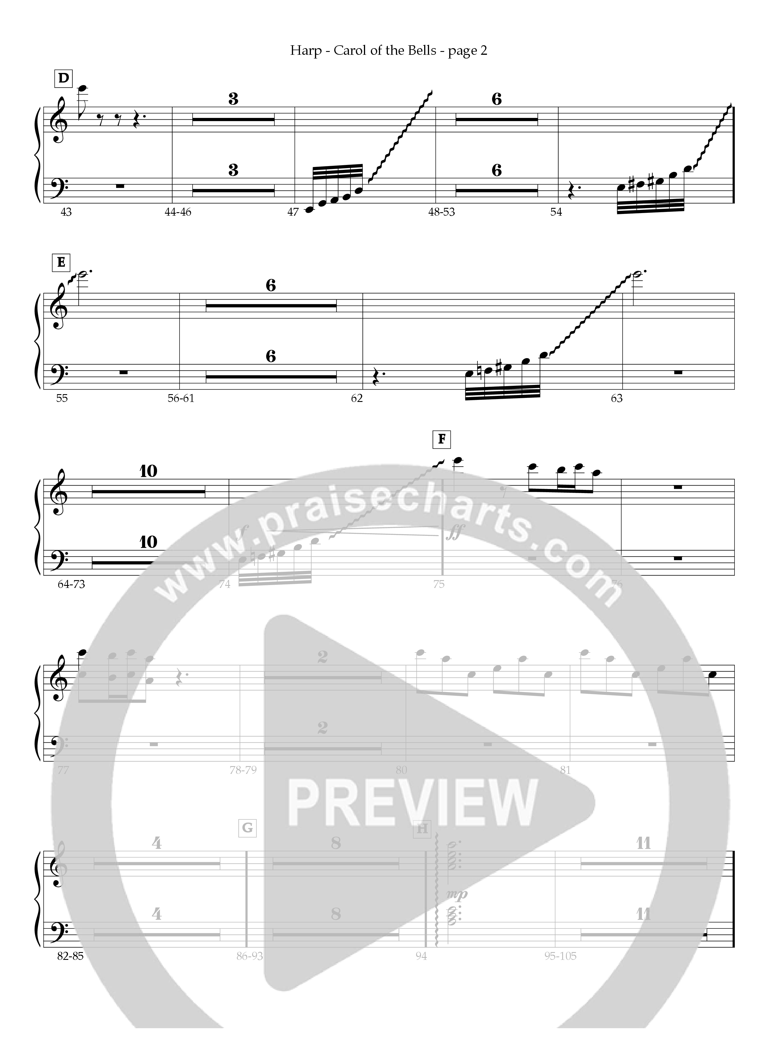 Carol Of The Bells Harp (Act Of Congress / Orch. Don Hart)