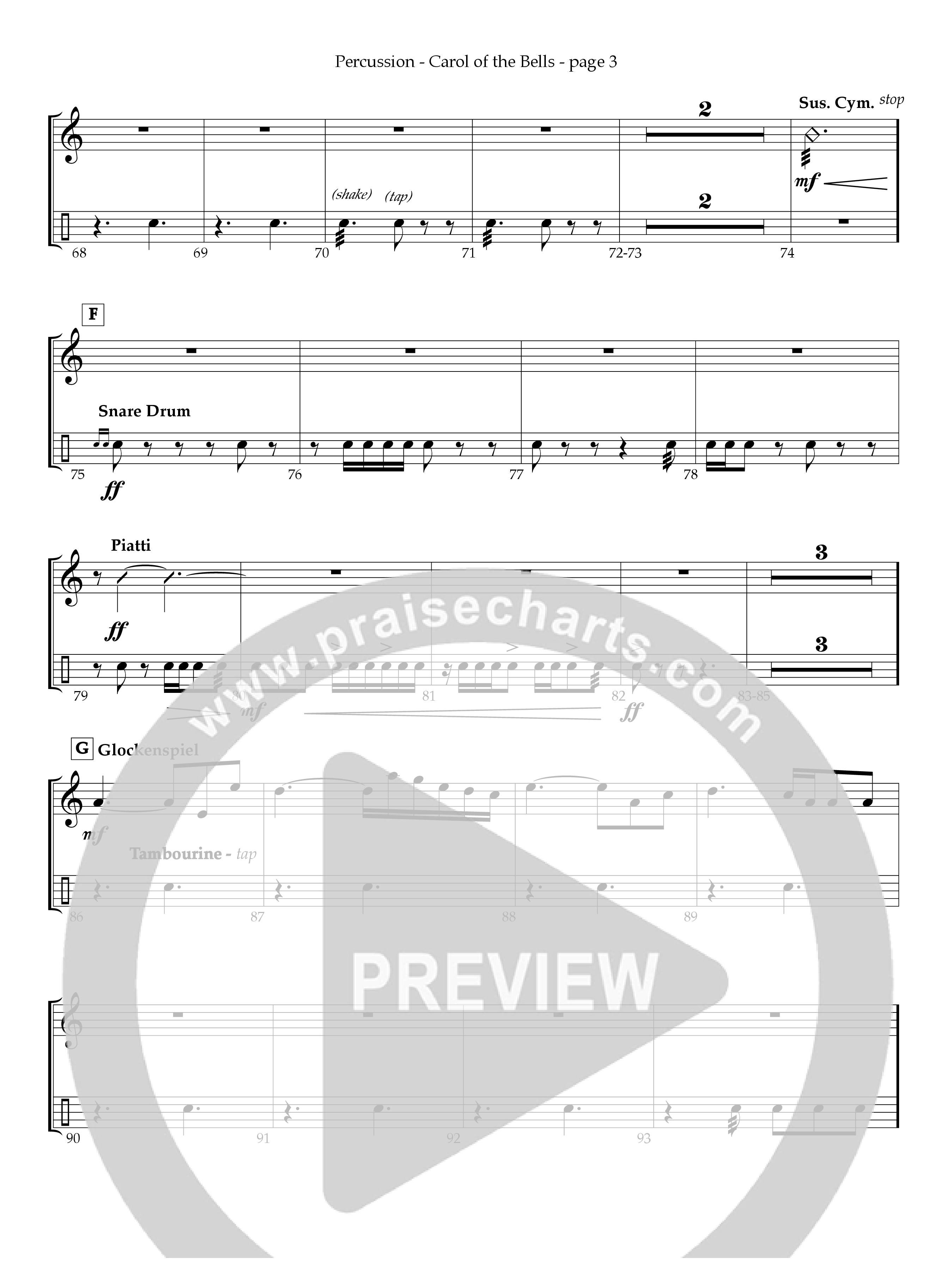 Carol Of The Bells Percussion (Act Of Congress / Orch. Don Hart)