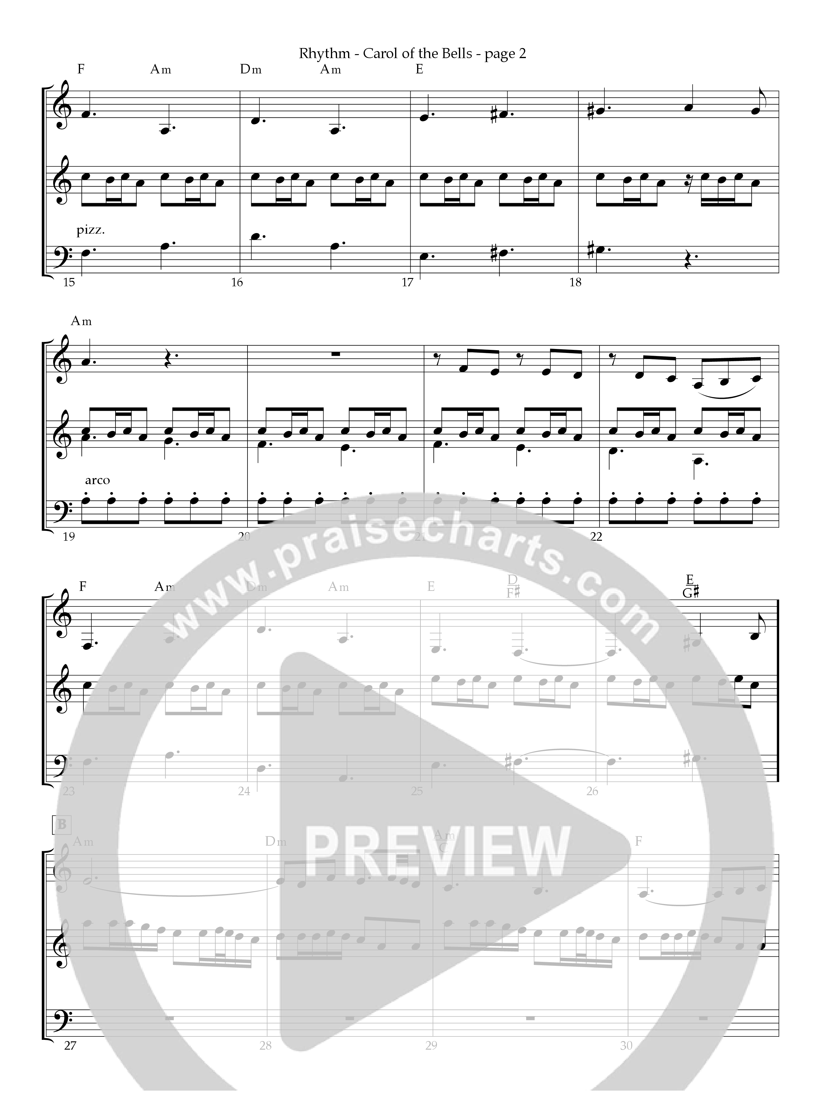 Carol Of The Bells Rhythm Chart (Act Of Congress / Orch. Don Hart)