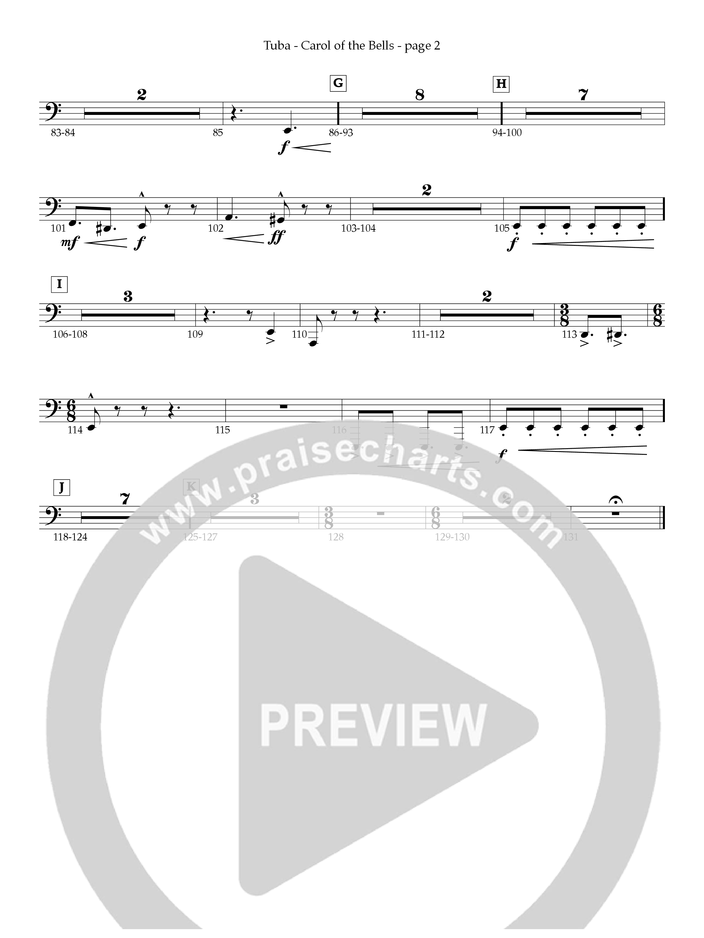 Carol Of The Bells Tuba (Act Of Congress / Orch. Don Hart)