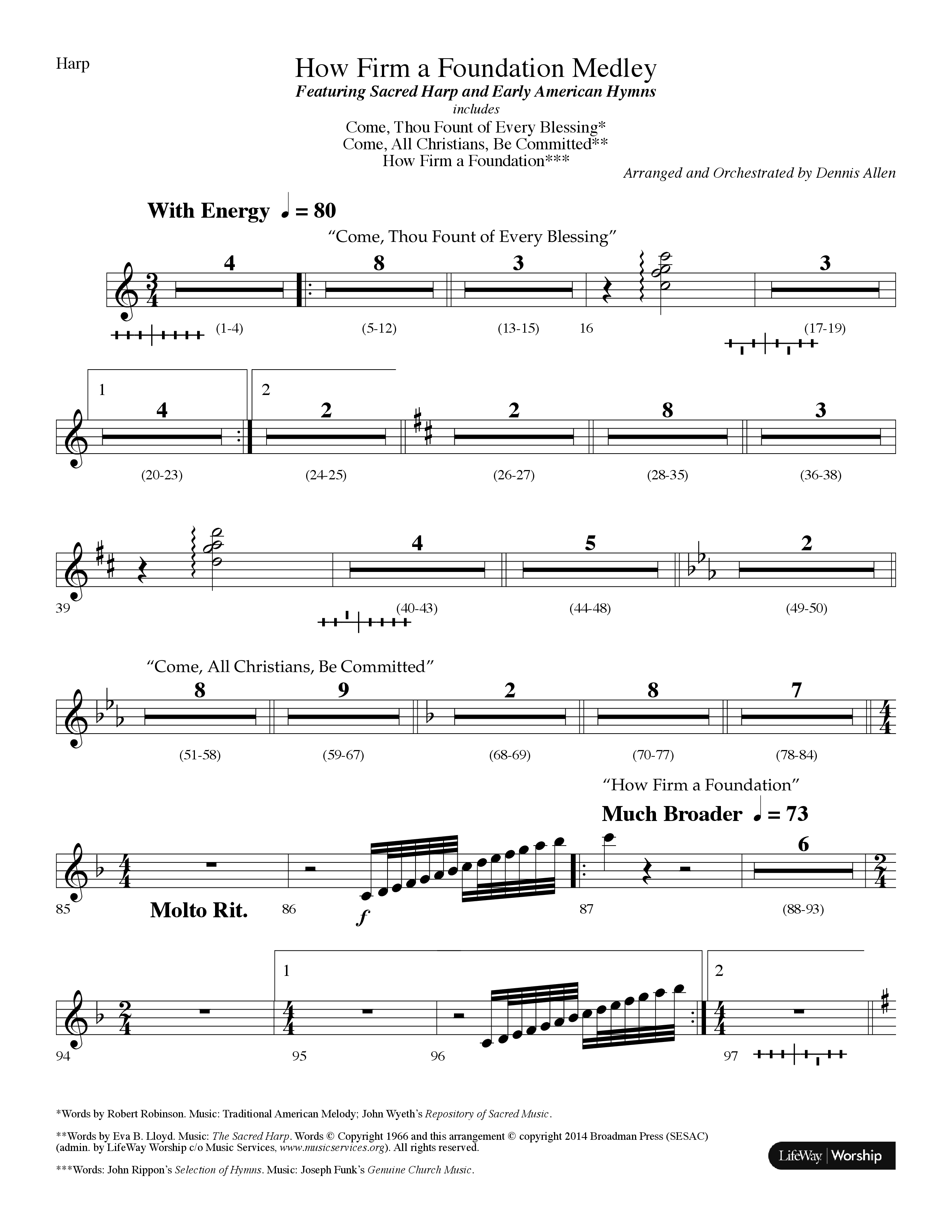 How Firm A Foundation Medley (Choral Anthem SATB) Harp (Lifeway Choral / Arr. Dennis Allen)