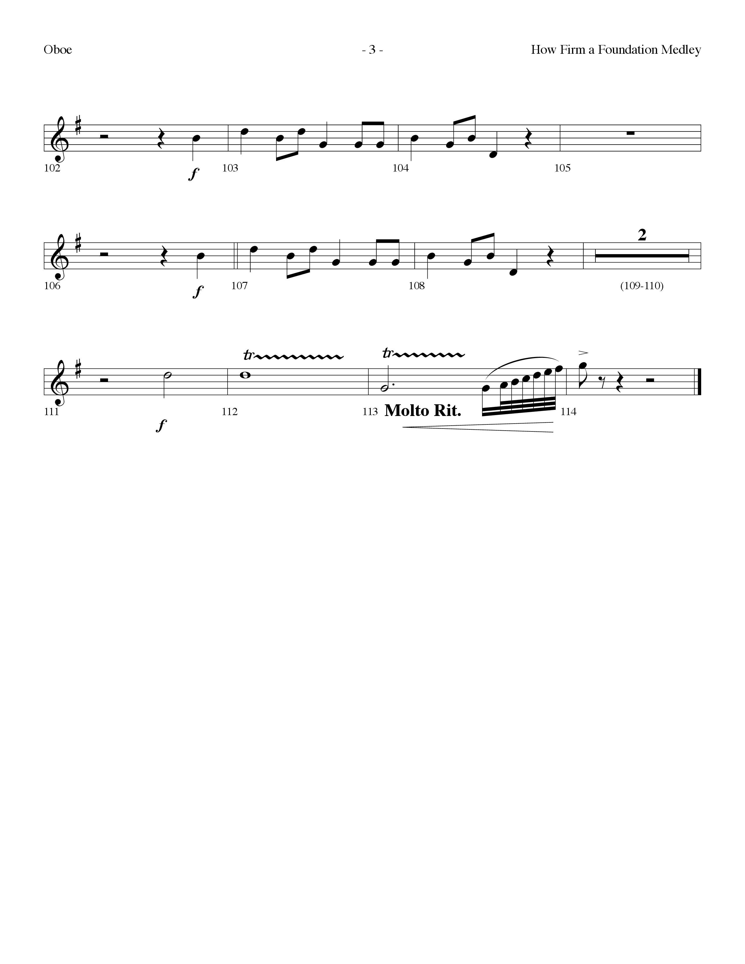 How Firm A Foundation Medley (Choral Anthem SATB) Oboe (Lifeway Choral / Arr. Dennis Allen)