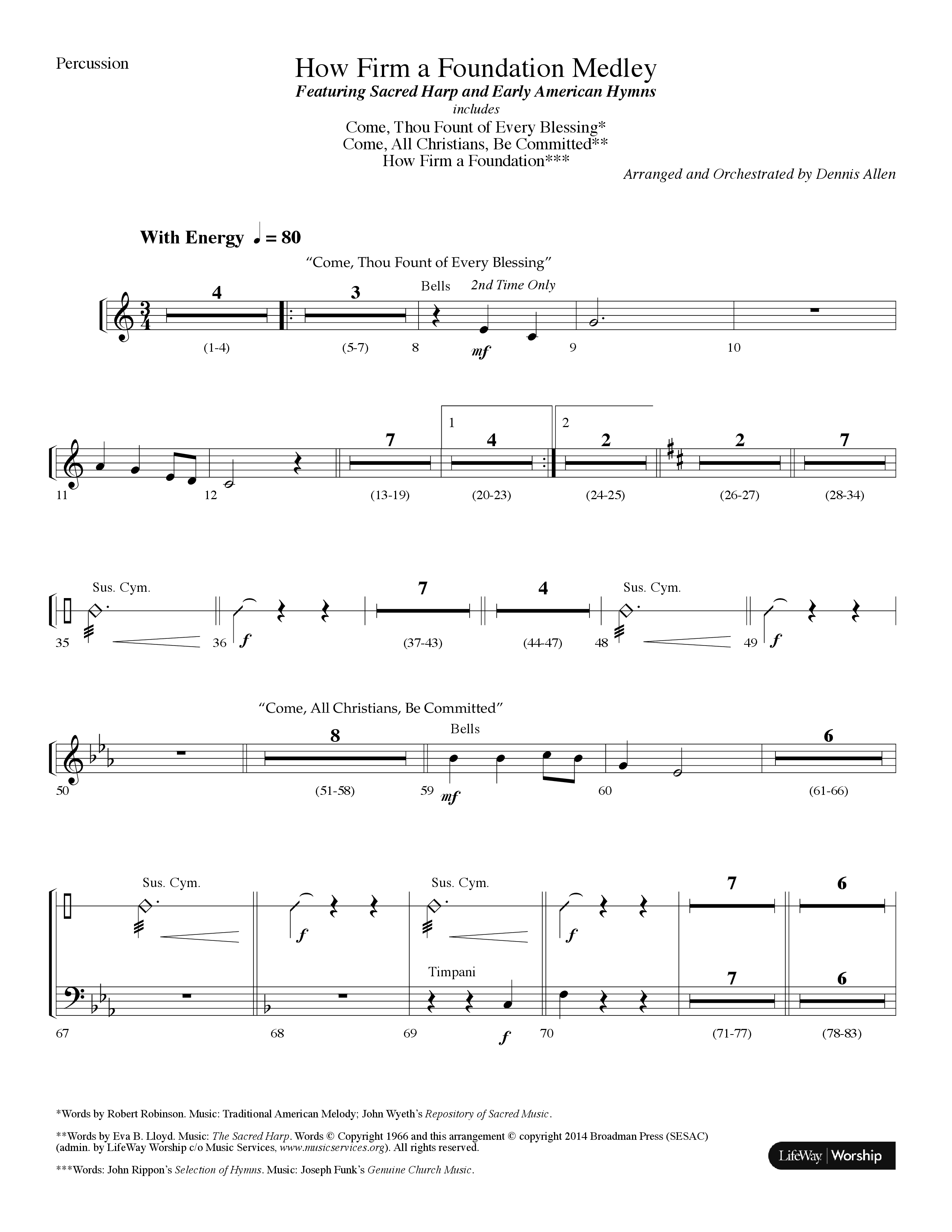 How Firm A Foundation Medley (Choral Anthem SATB) Percussion (Lifeway Choral / Arr. Dennis Allen)