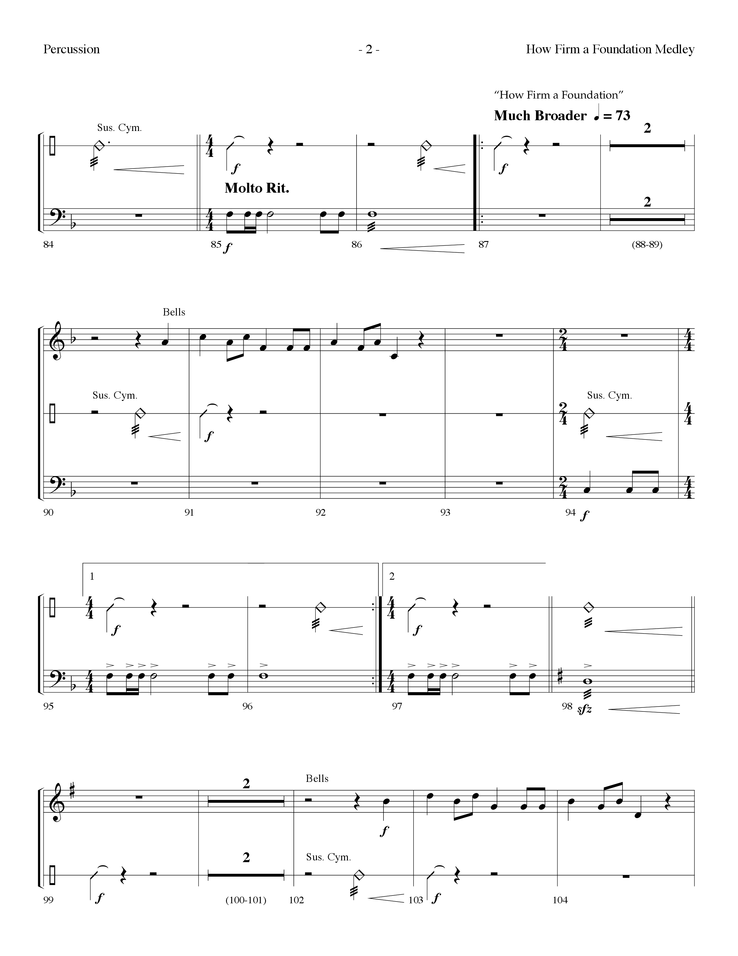 How Firm A Foundation Medley (Choral Anthem SATB) Percussion (Lifeway Choral / Arr. Dennis Allen)