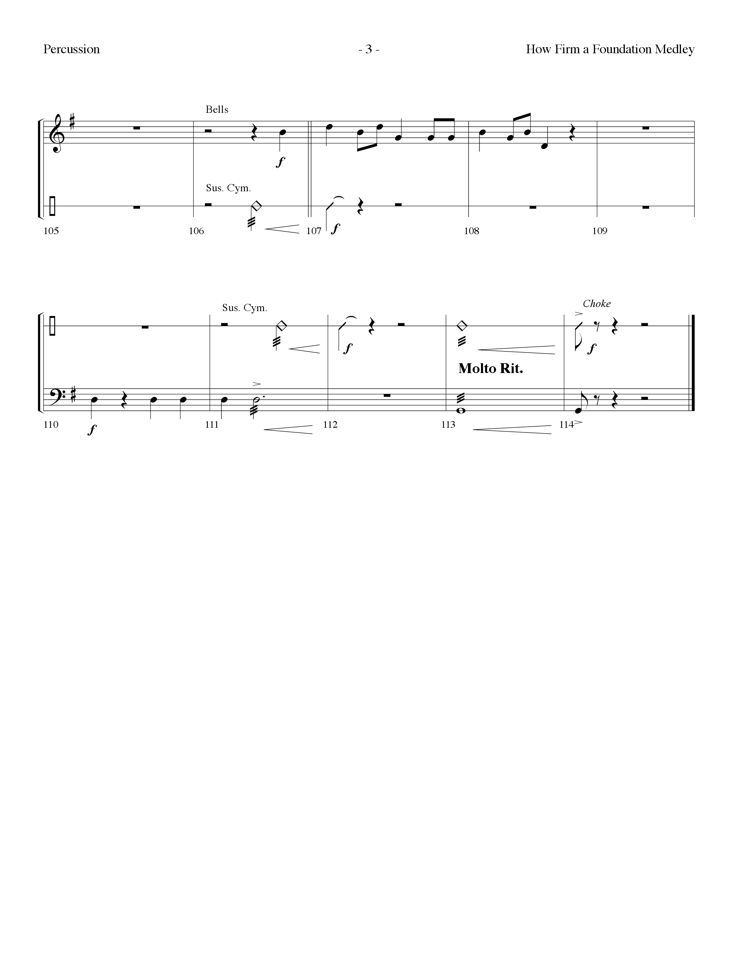 How Firm A Foundation Medley (Choral Anthem SATB) Percussion (Lifeway Choral / Arr. Dennis Allen)