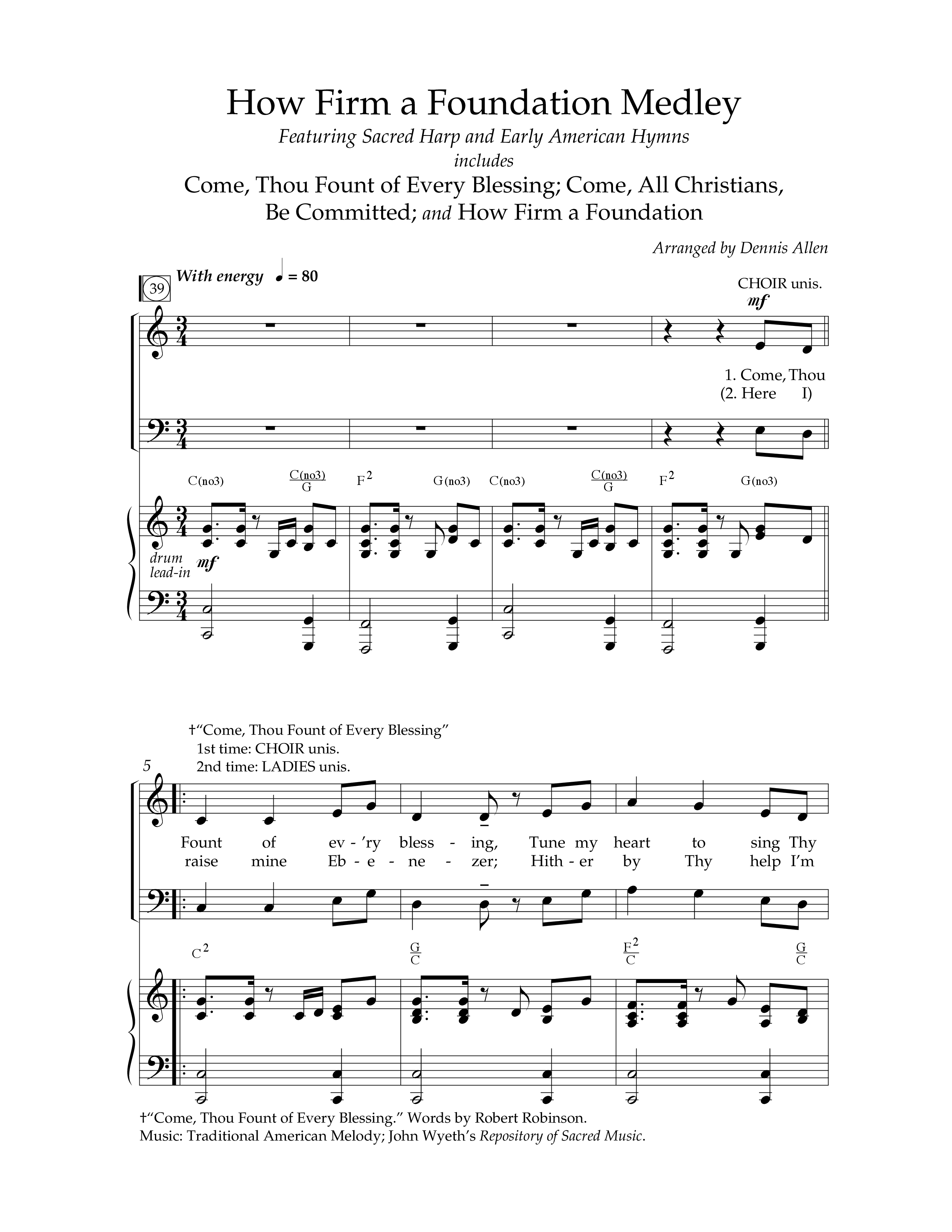 How Firm A Foundation Medley (Choral Anthem SATB) Anthem (SATB/Piano) (Lifeway Choral / Arr. Dennis Allen)