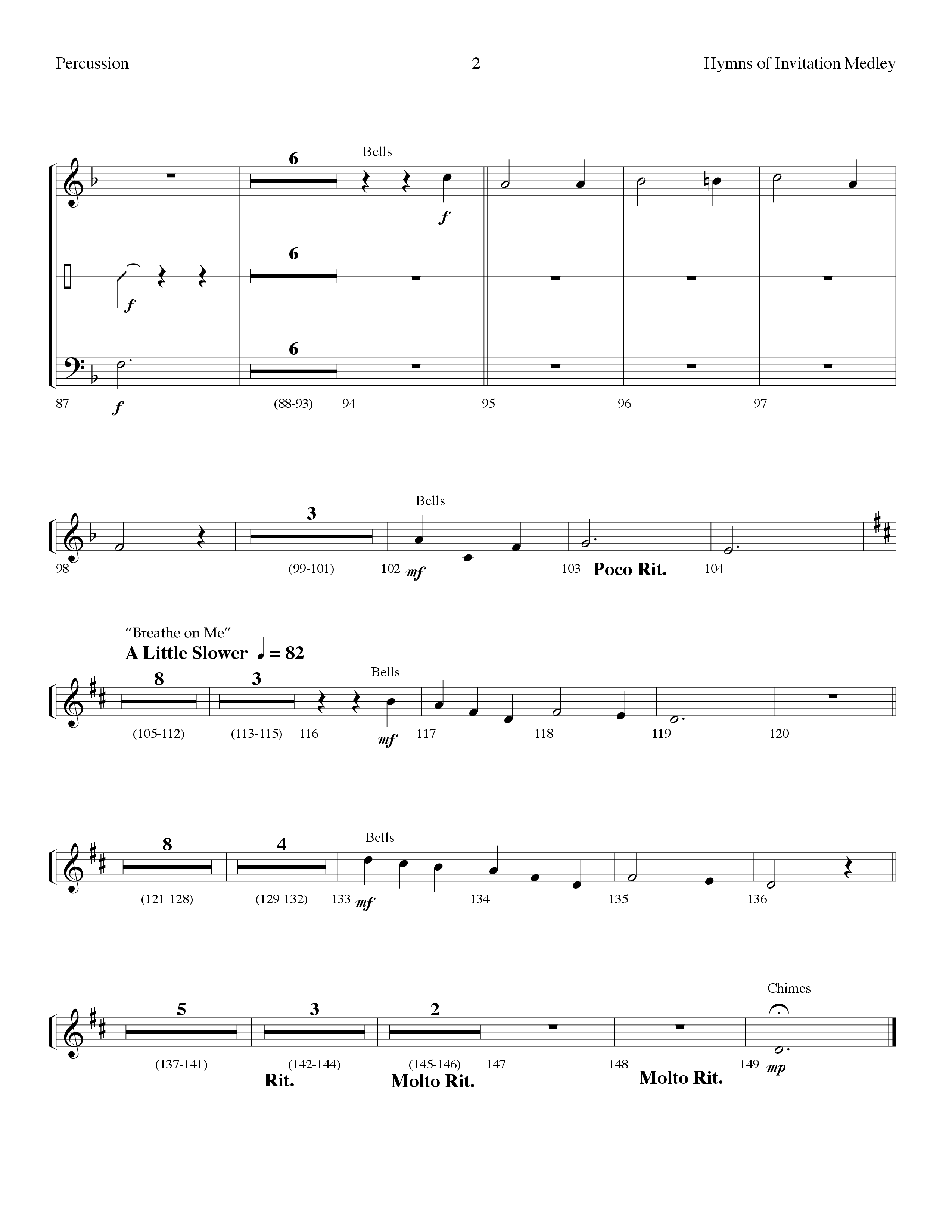 Hymns Of Invitation Medley (Speak To My Heart, Wherever He Leads I'll Go, Breathe On Me) (Choral Anthem SATB) Percussion (Lifeway Choral / Arr. Dennis Allen)