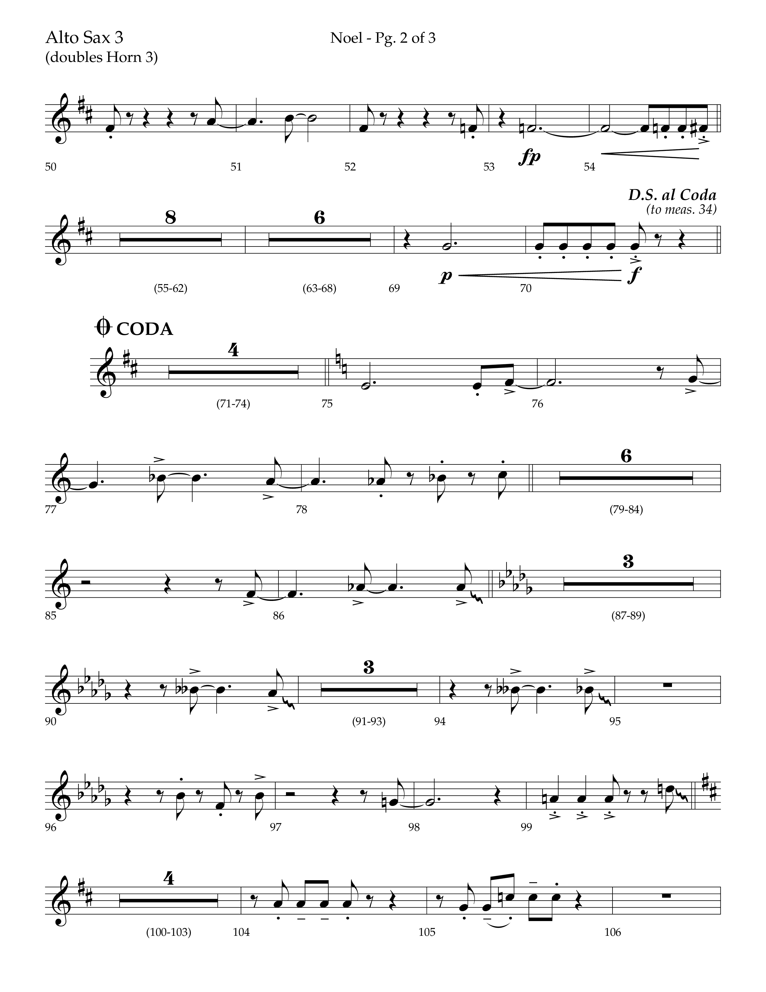 Noel (Choral Anthem SATB) Alto Sax (Lifeway Choral / Arr. Bradley Knight)