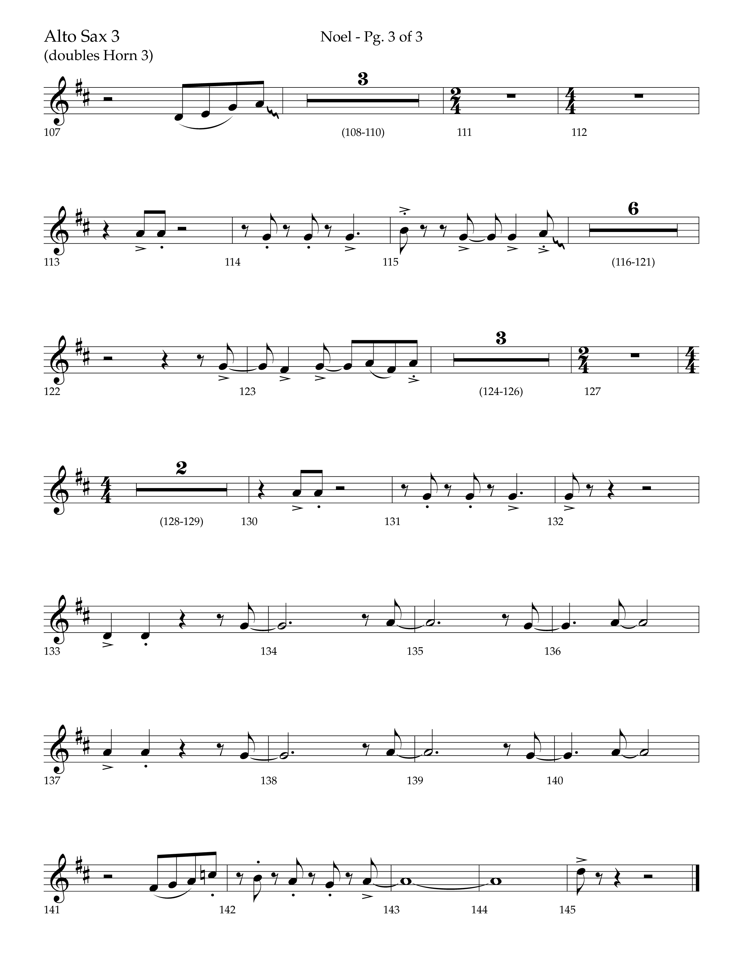 Noel (Choral Anthem SATB) Alto Sax (Lifeway Choral / Arr. Bradley Knight)