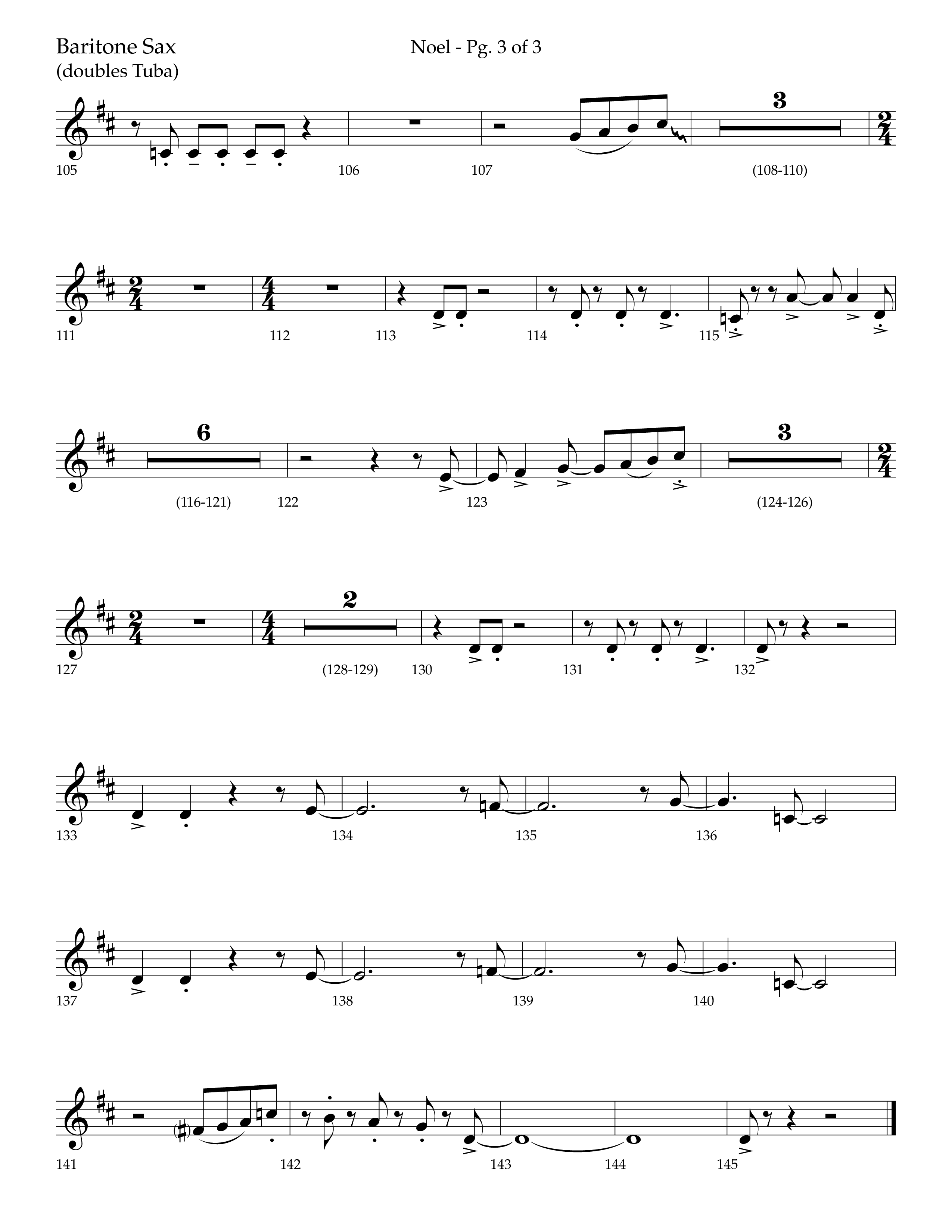 Noel (Choral Anthem SATB) Bari Sax (Lifeway Choral / Arr. Bradley Knight)