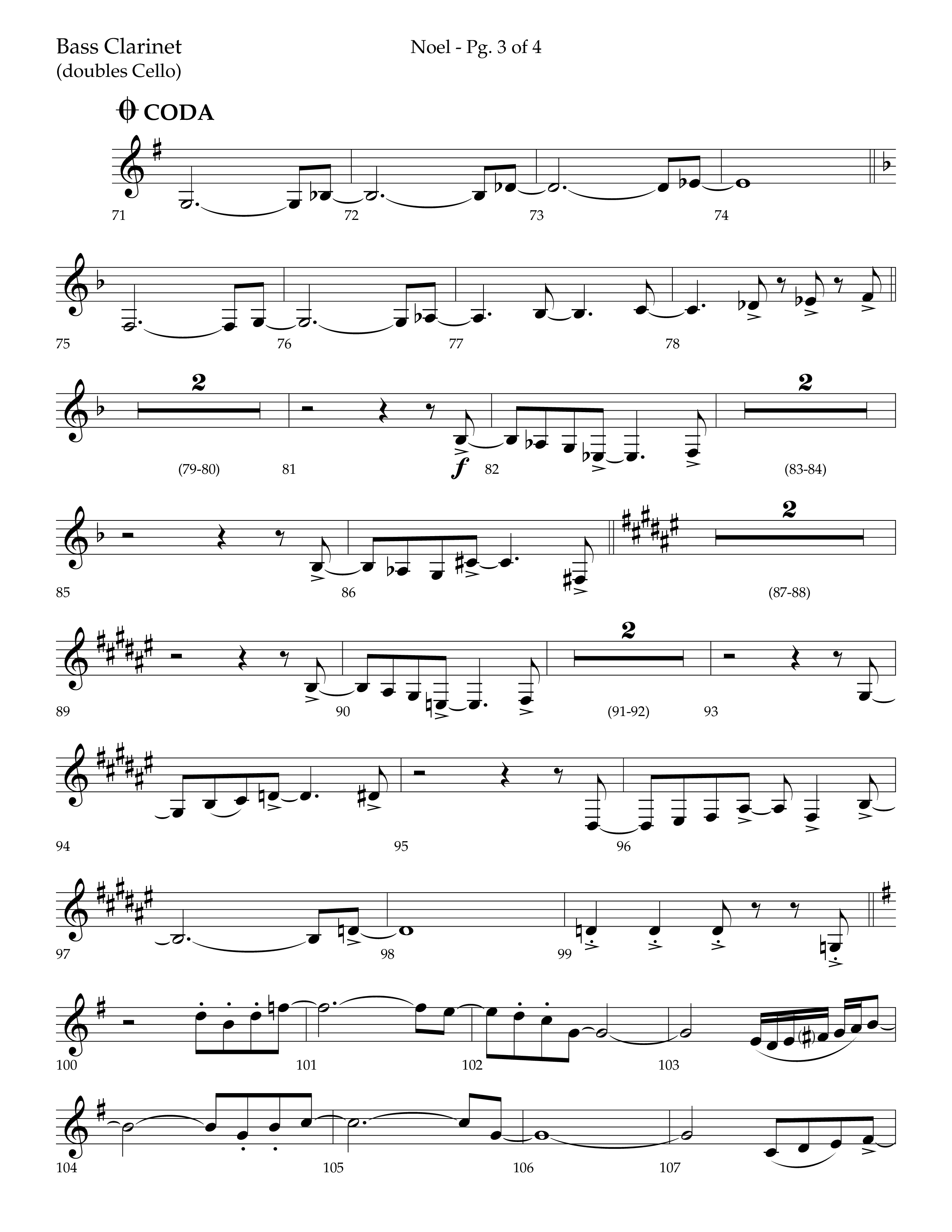 Noel (Choral Anthem SATB) Bass Clarinet (Lifeway Choral / Arr. Bradley Knight)