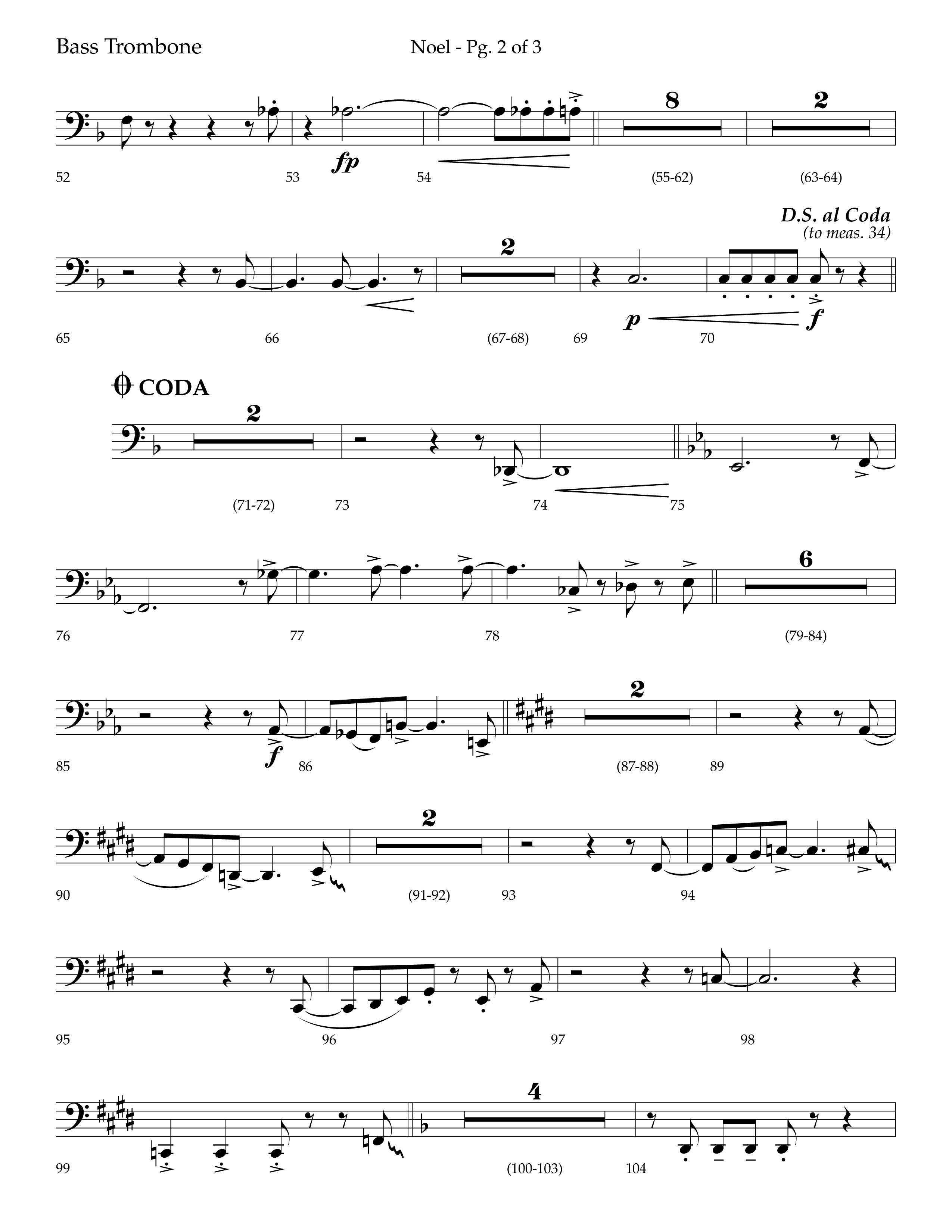 Noel (Choral Anthem SATB) Bass Trombone (Lifeway Choral / Arr. Bradley Knight)