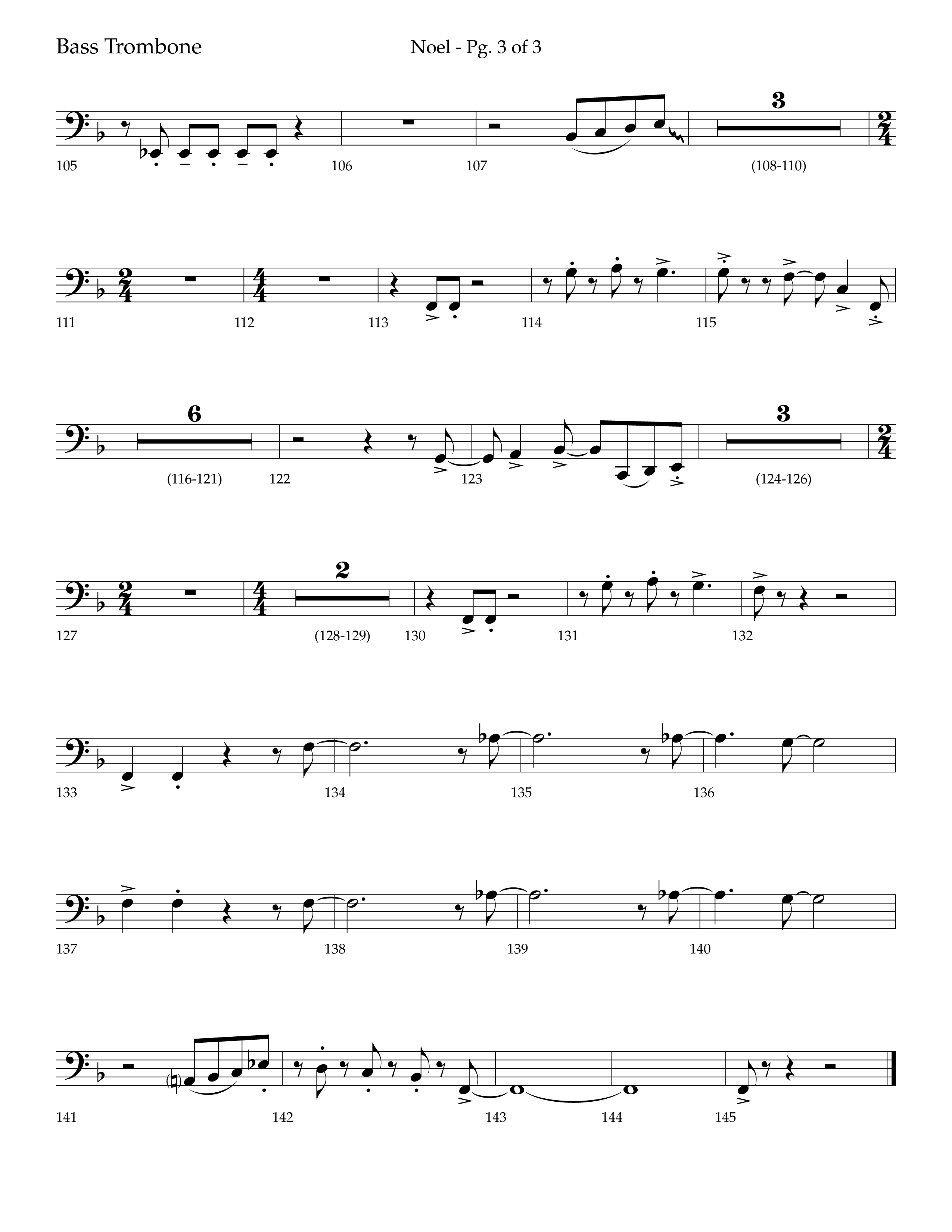 Noel (Choral Anthem SATB) Bass Trombone (Lifeway Choral / Arr. Bradley Knight)