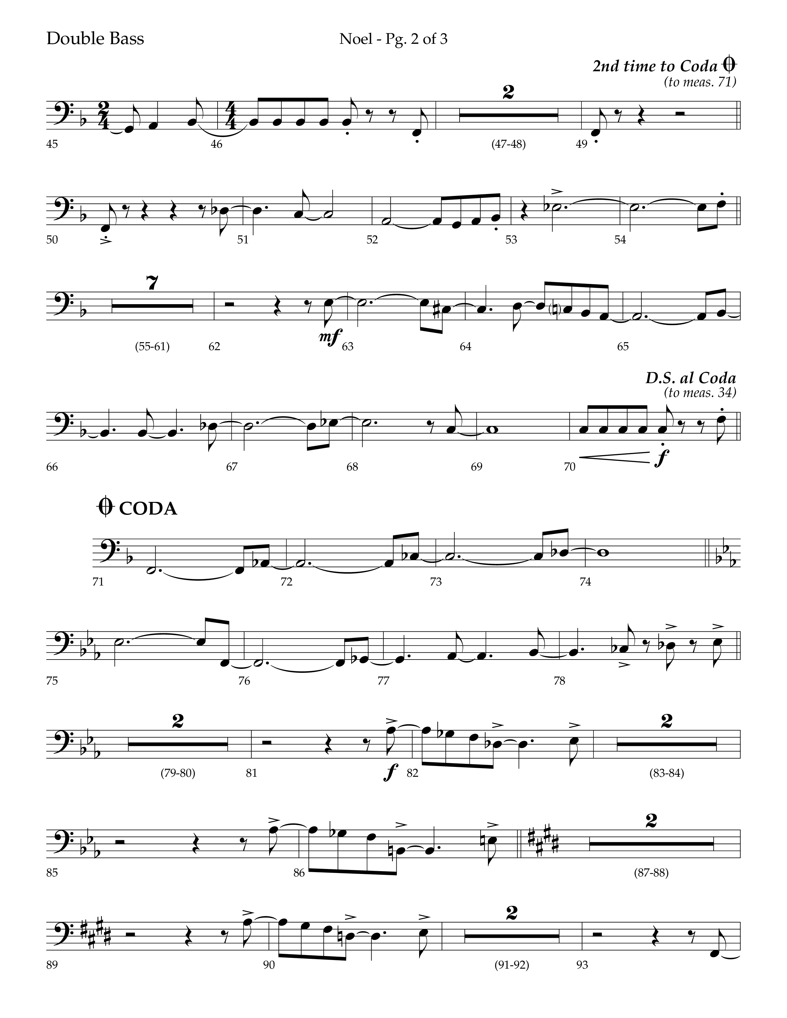 Noel (Choral Anthem SATB) Double Bass (Lifeway Choral / Arr. Bradley Knight)