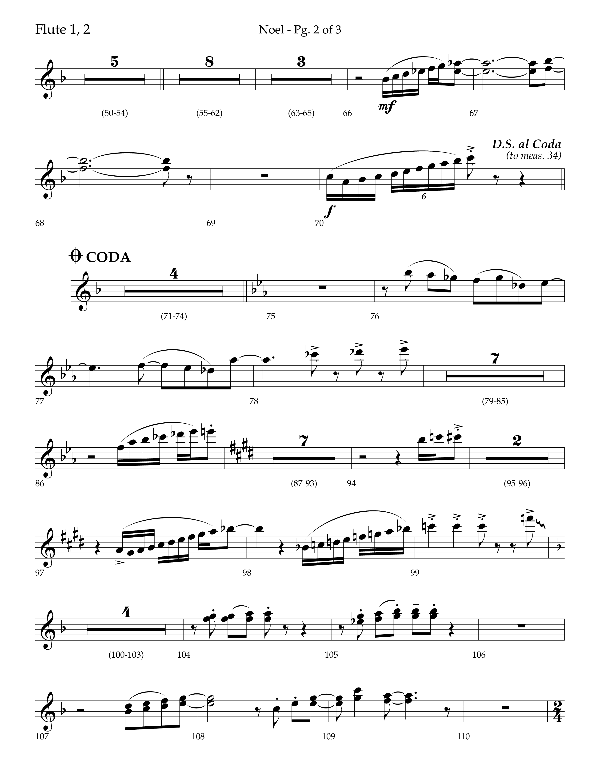 Noel (Choral Anthem SATB) Flute 1/2 (Lifeway Choral / Arr. Bradley Knight)