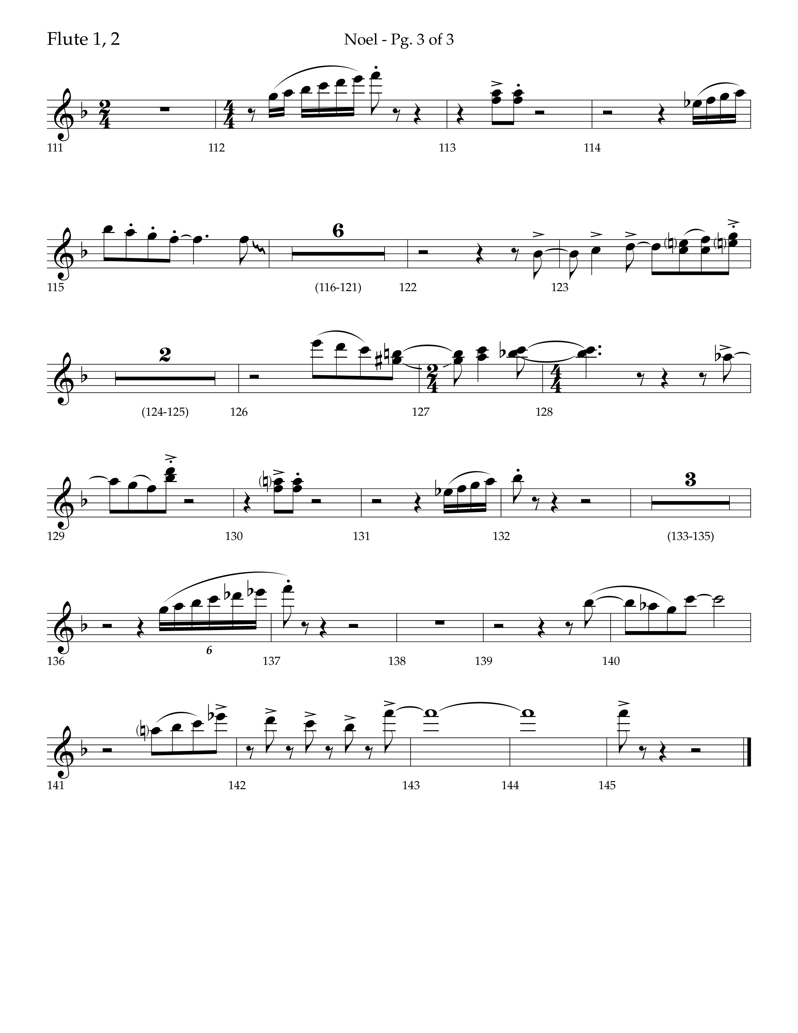 Noel (Choral Anthem SATB) Flute 1/2 (Lifeway Choral / Arr. Bradley Knight)