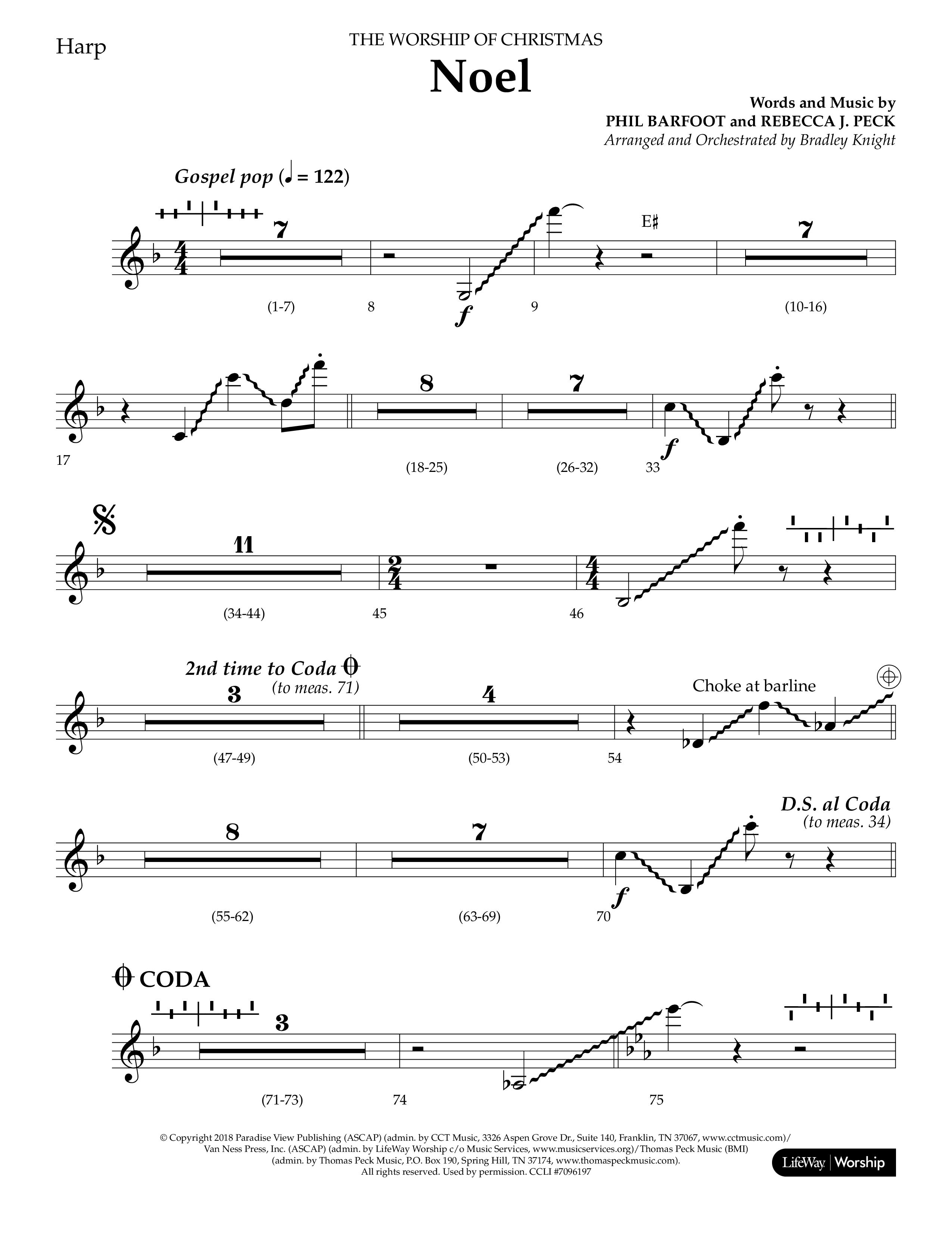 Noel (Choral Anthem SATB) Harp (Lifeway Choral / Arr. Bradley Knight)