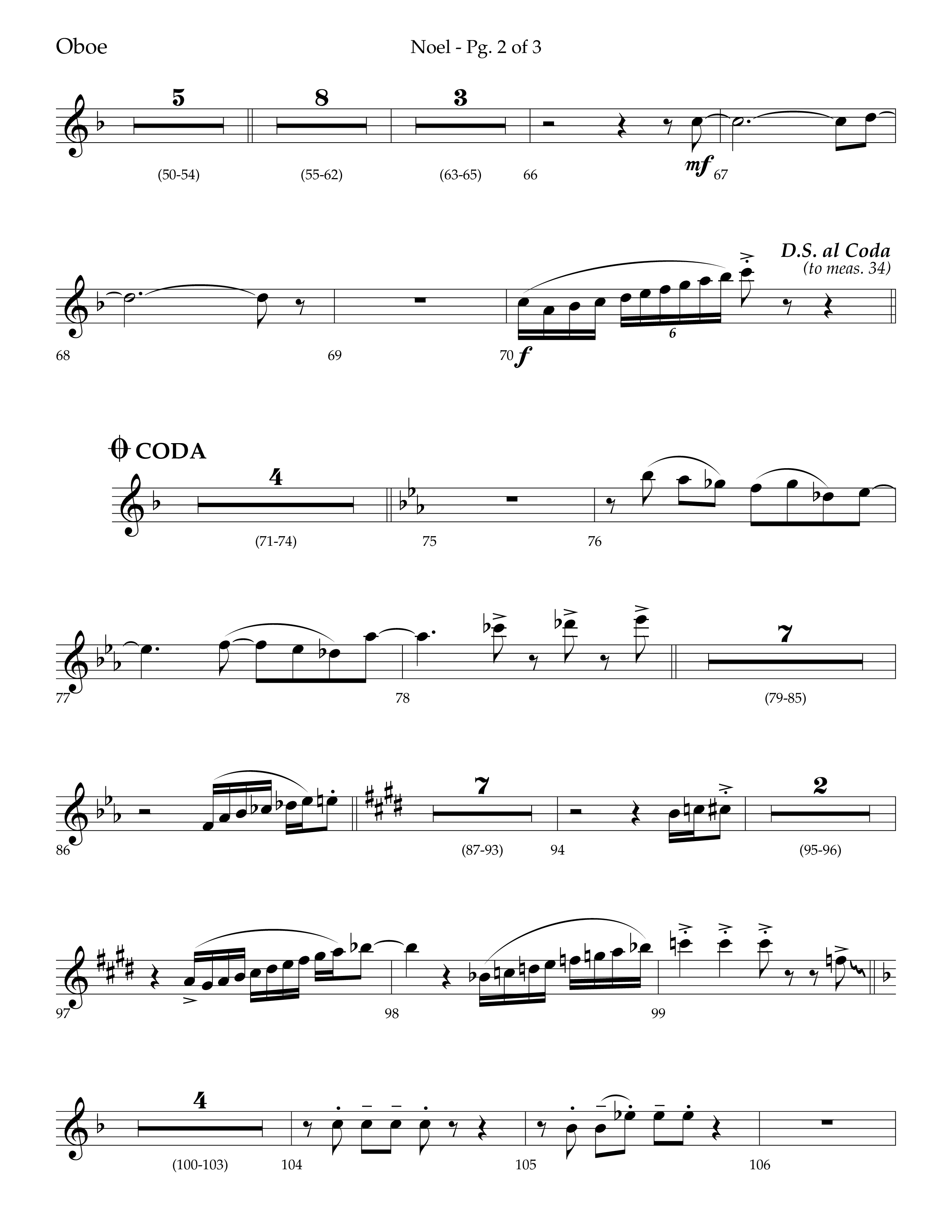 Noel (Choral Anthem SATB) Oboe (Lifeway Choral / Arr. Bradley Knight)