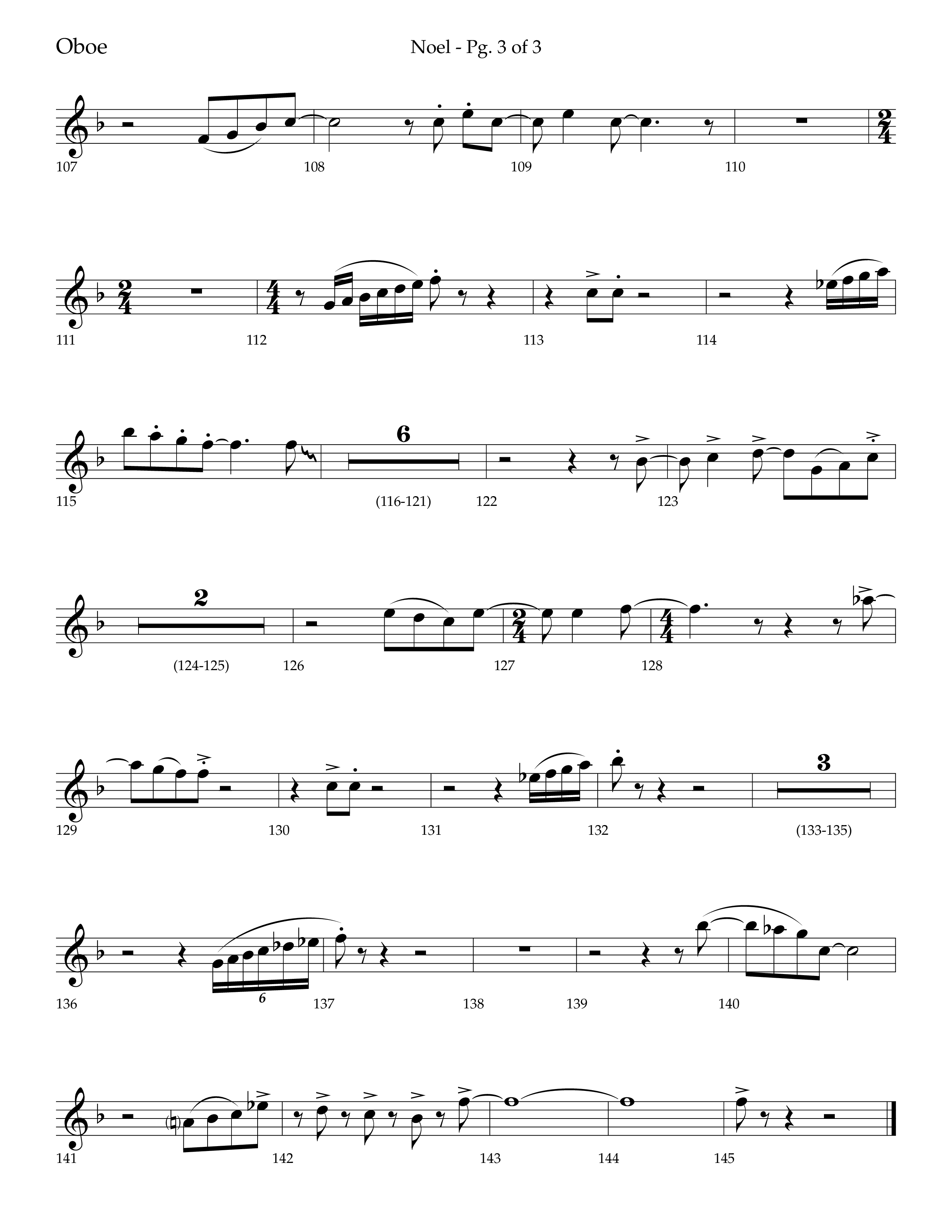 Noel (Choral Anthem SATB) Oboe (Lifeway Choral / Arr. Bradley Knight)