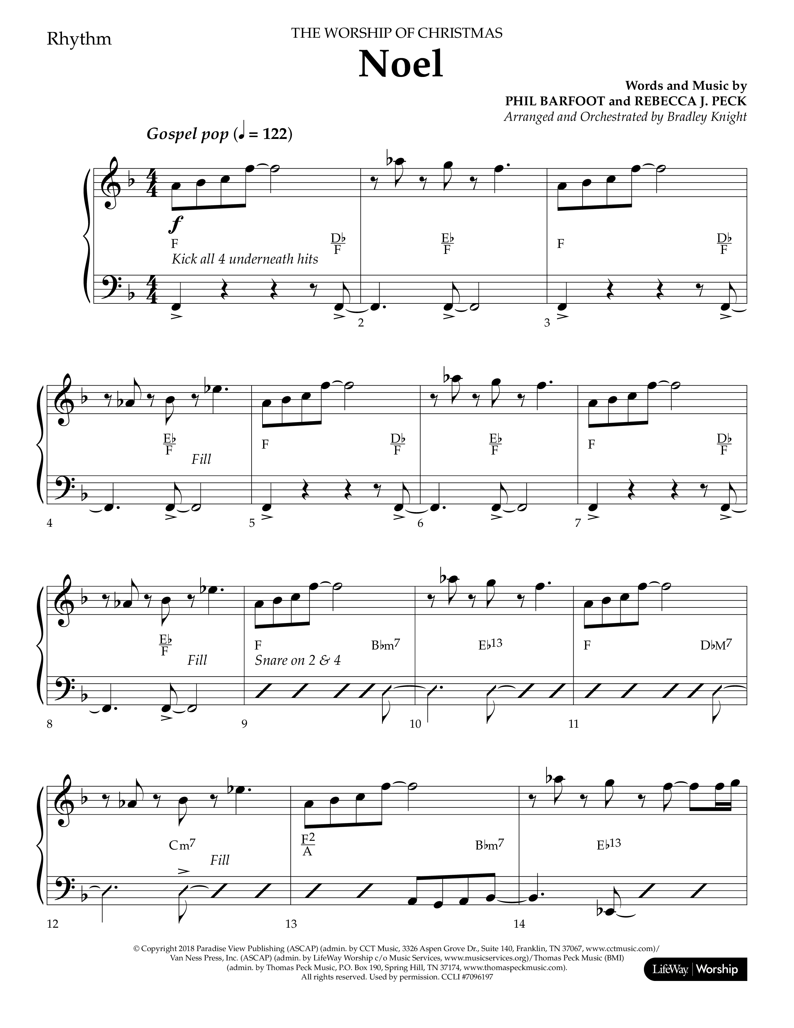 Noel (Choral Anthem SATB) Lead Melody & Rhythm (Lifeway Choral / Arr. Bradley Knight)