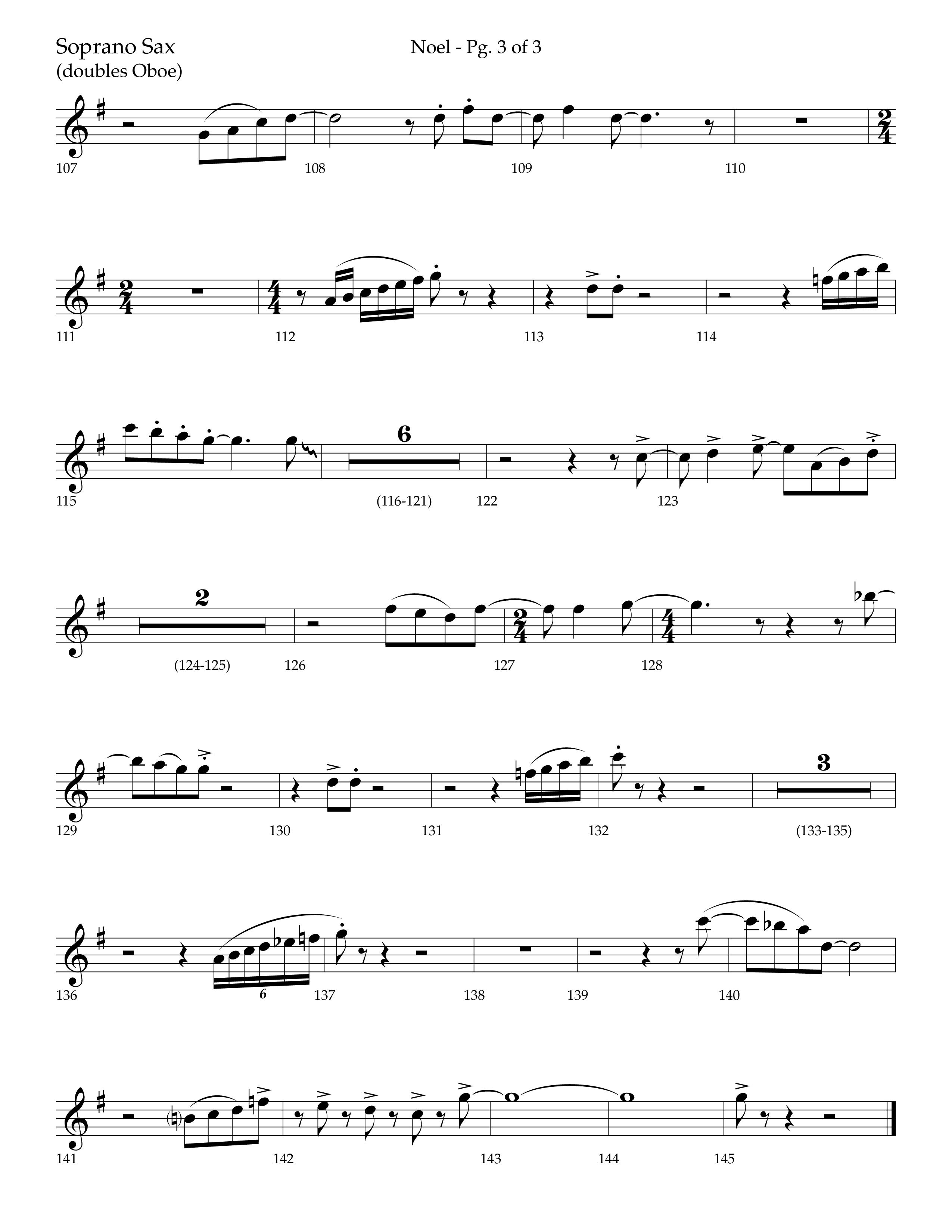 Noel (Choral Anthem SATB) Soprano Sax (Lifeway Choral / Arr. Bradley Knight)