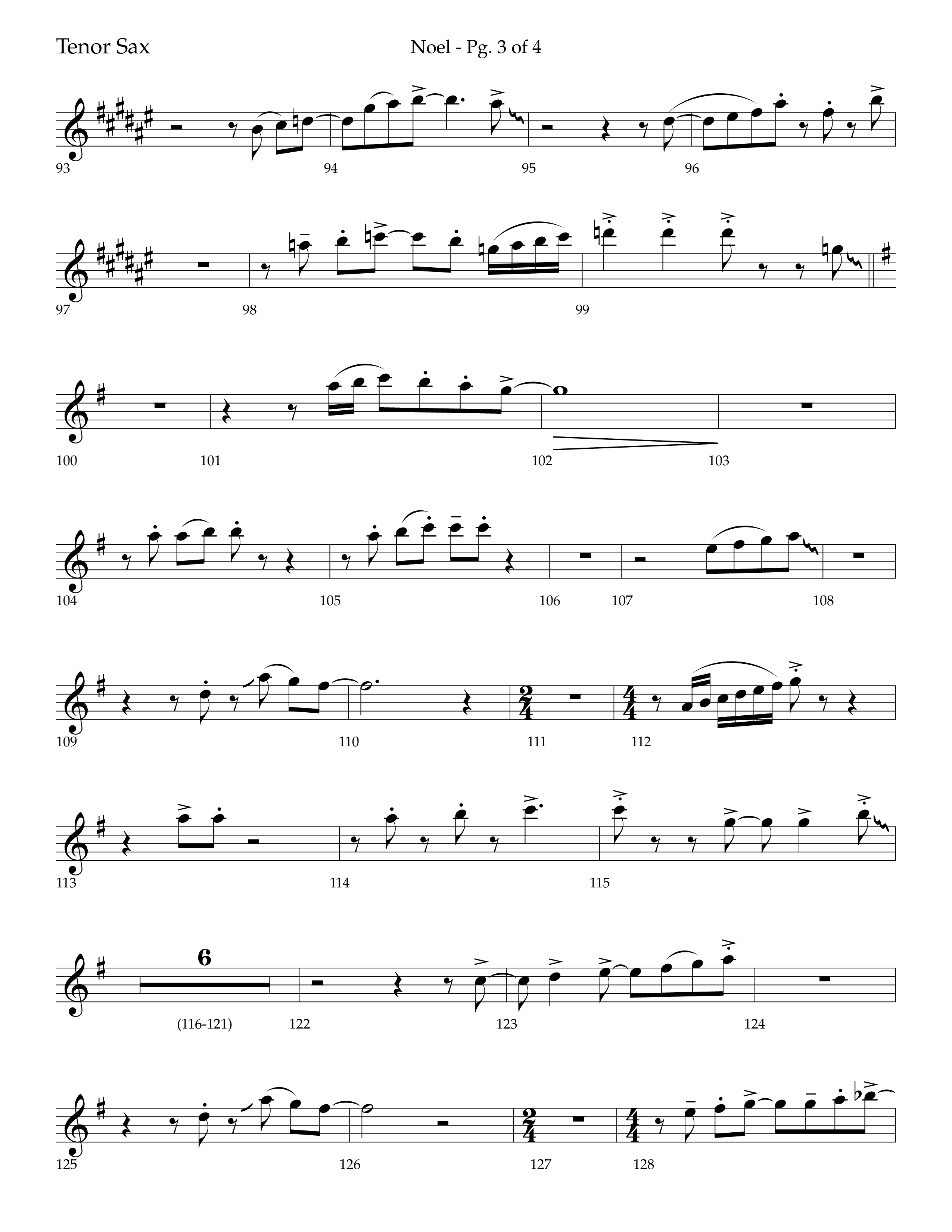 Noel (Choral Anthem SATB) Tenor Sax 1 (Lifeway Choral / Arr. Bradley Knight)