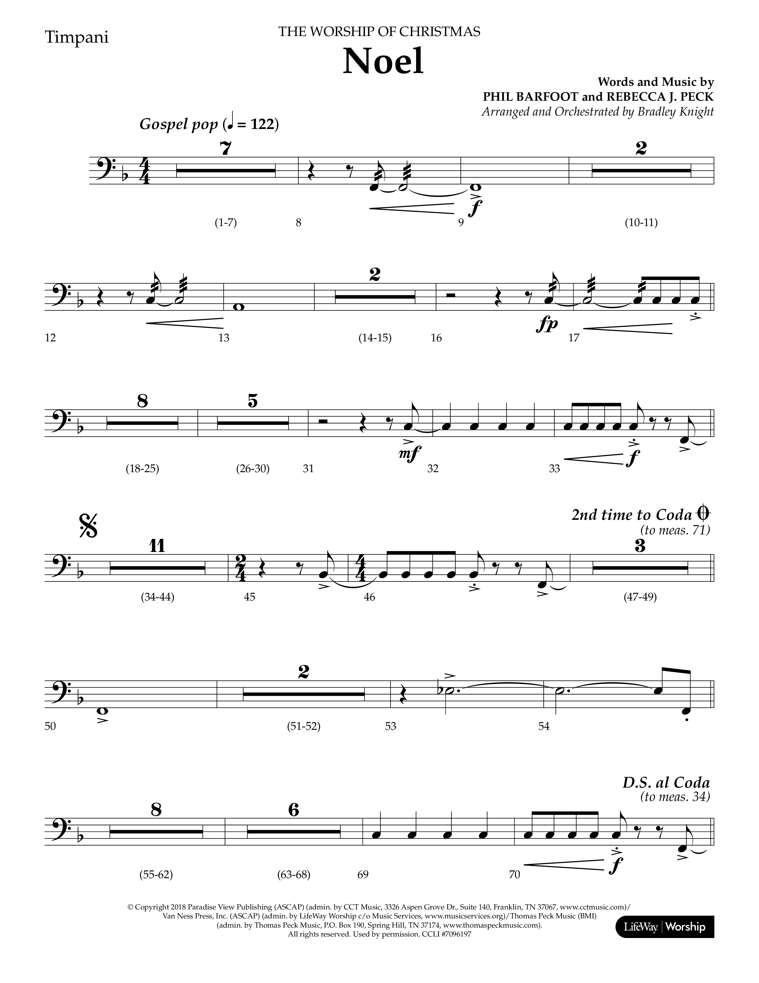 Noel (Choral Anthem SATB) Timpani (Lifeway Choral / Arr. Bradley Knight)