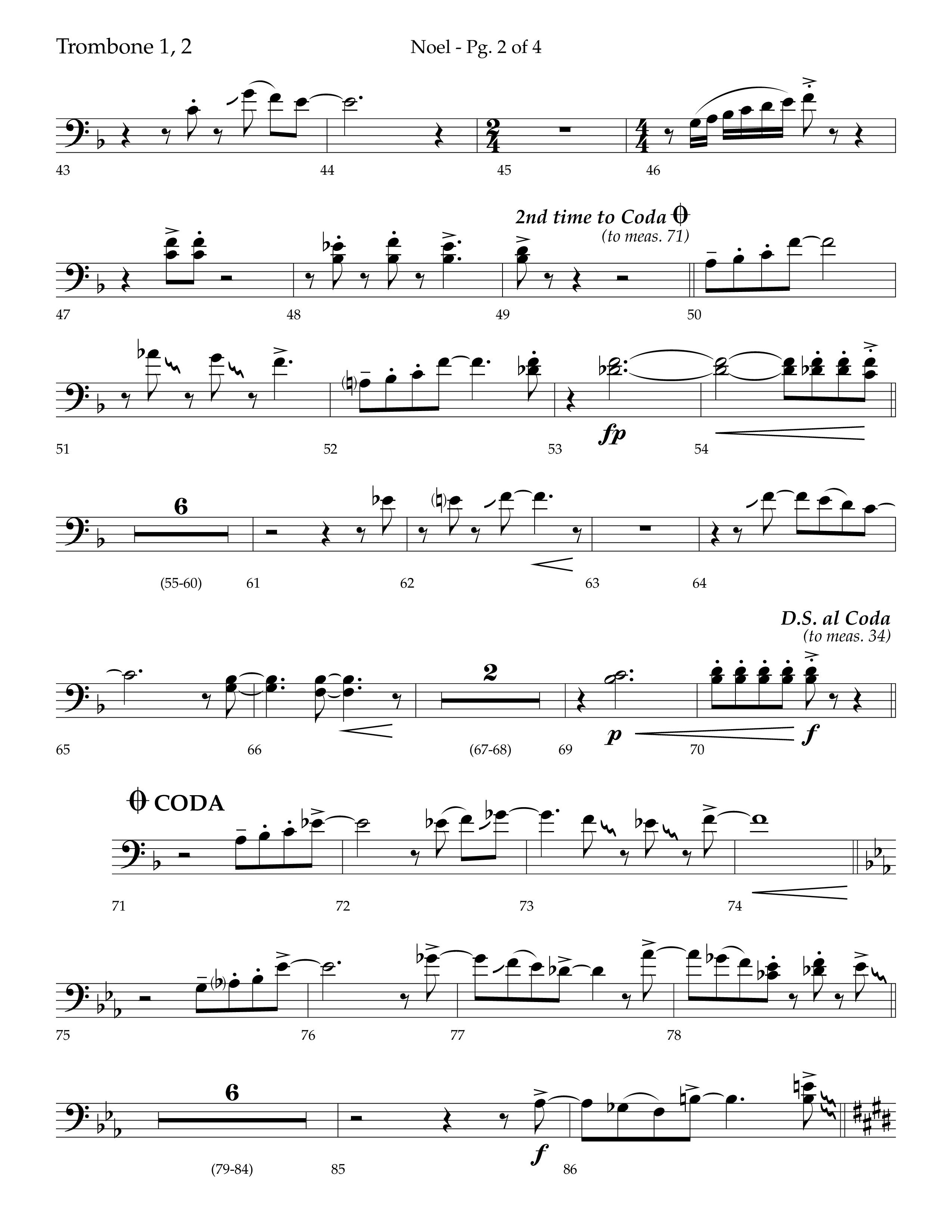 Noel (Choral Anthem SATB) Trombone 1/2 (Lifeway Choral / Arr. Bradley Knight)