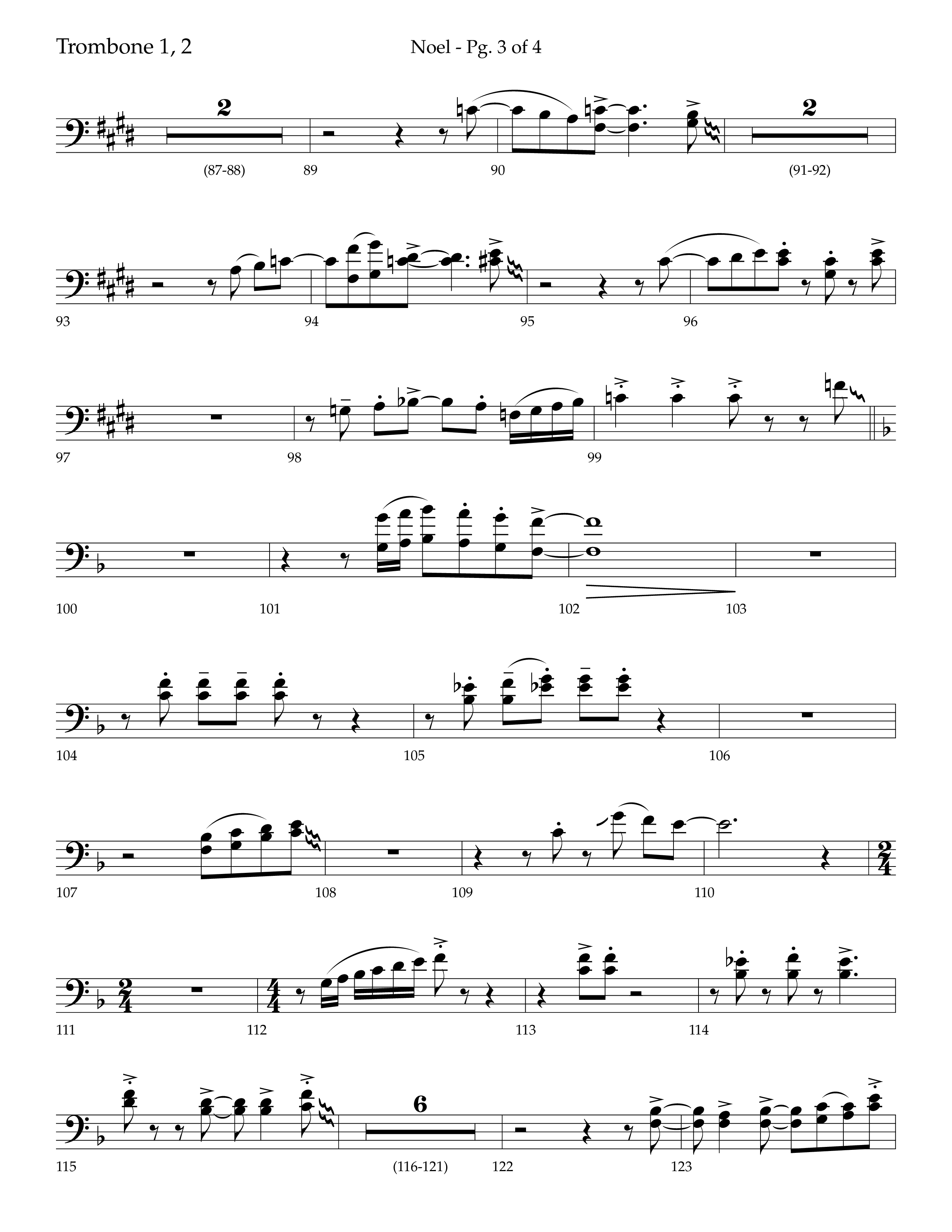 Noel (Choral Anthem SATB) Trombone 1/2 (Lifeway Choral / Arr. Bradley Knight)