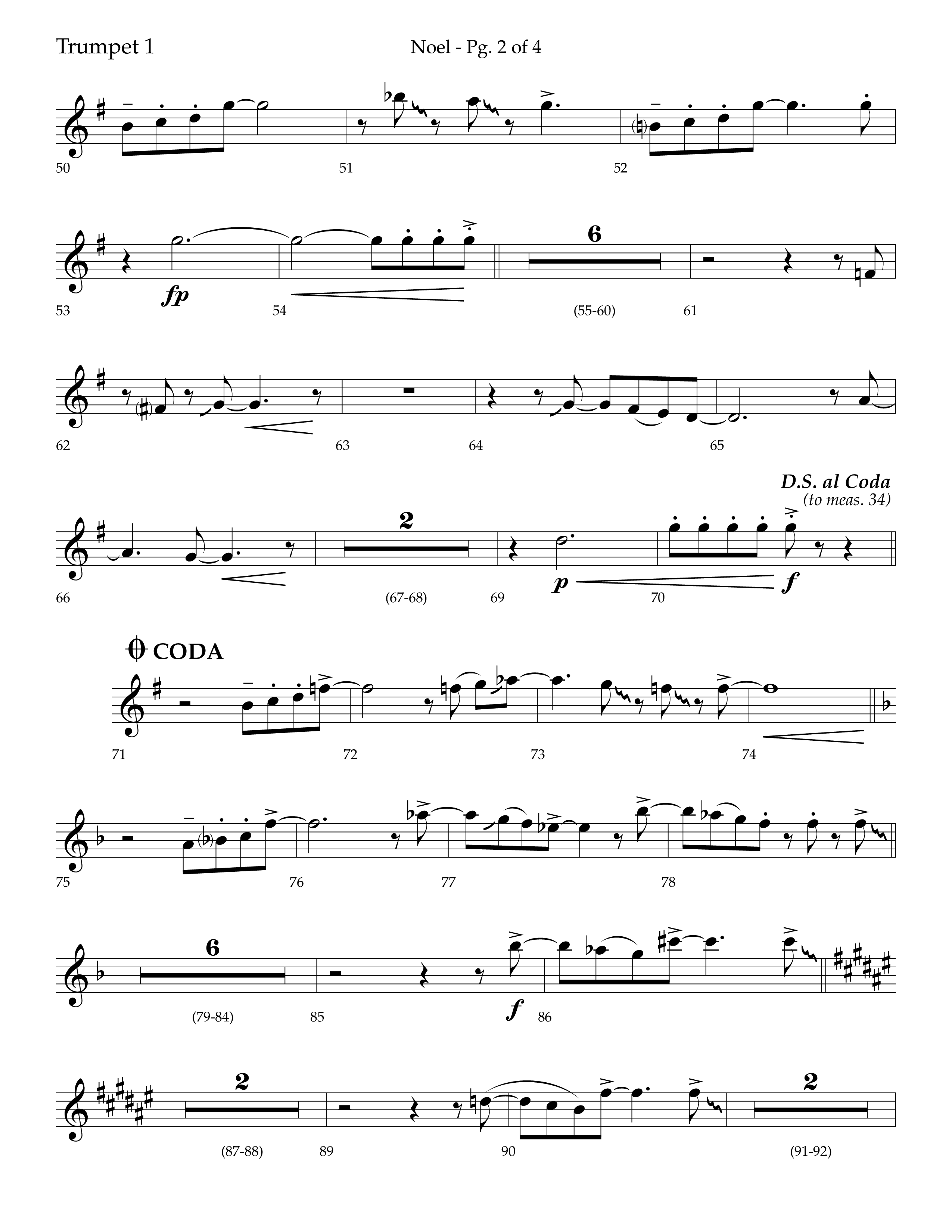 Noel (Choral Anthem SATB) Trumpet 1 (Lifeway Choral / Arr. Bradley Knight)