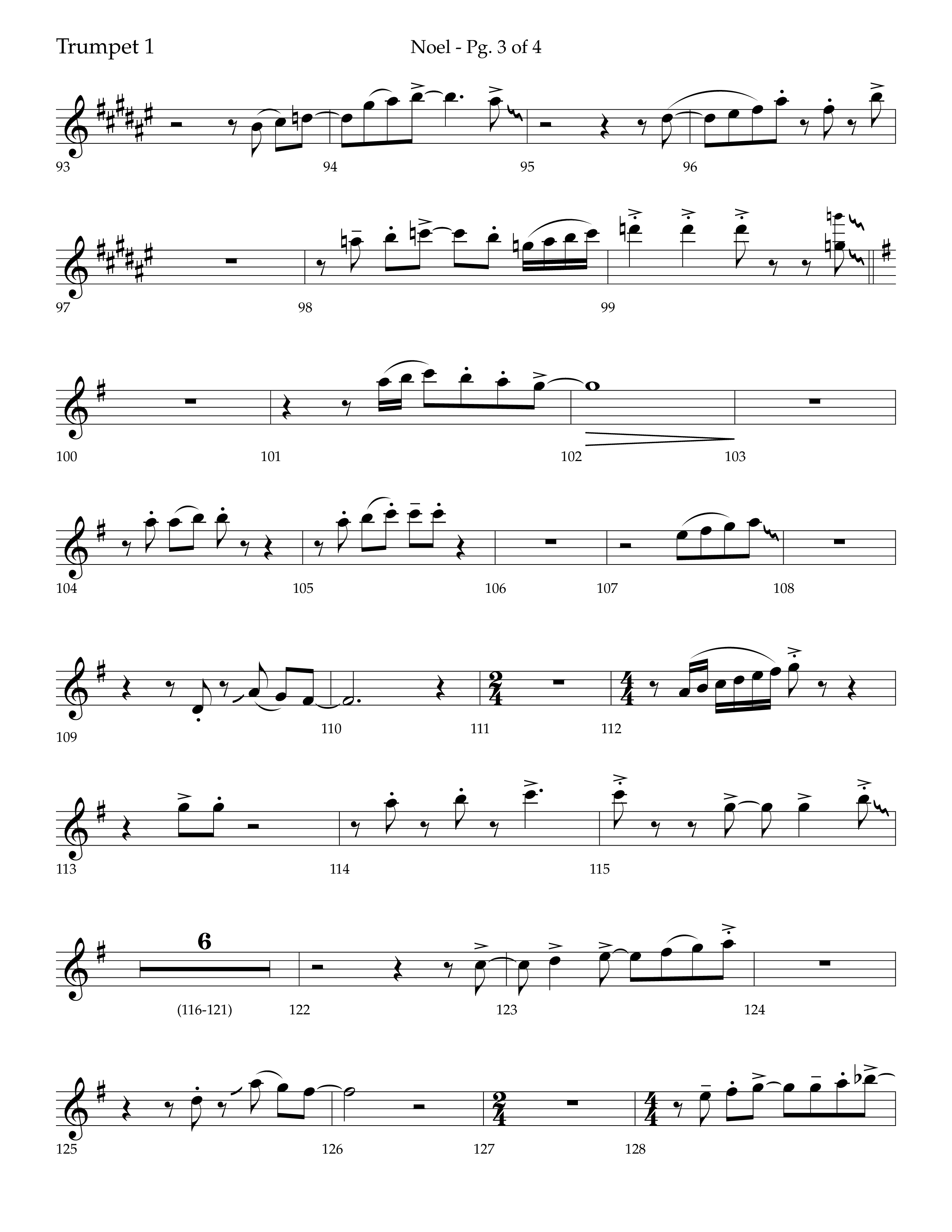 Noel (Choral Anthem SATB) Trumpet 1 (Lifeway Choral / Arr. Bradley Knight)
