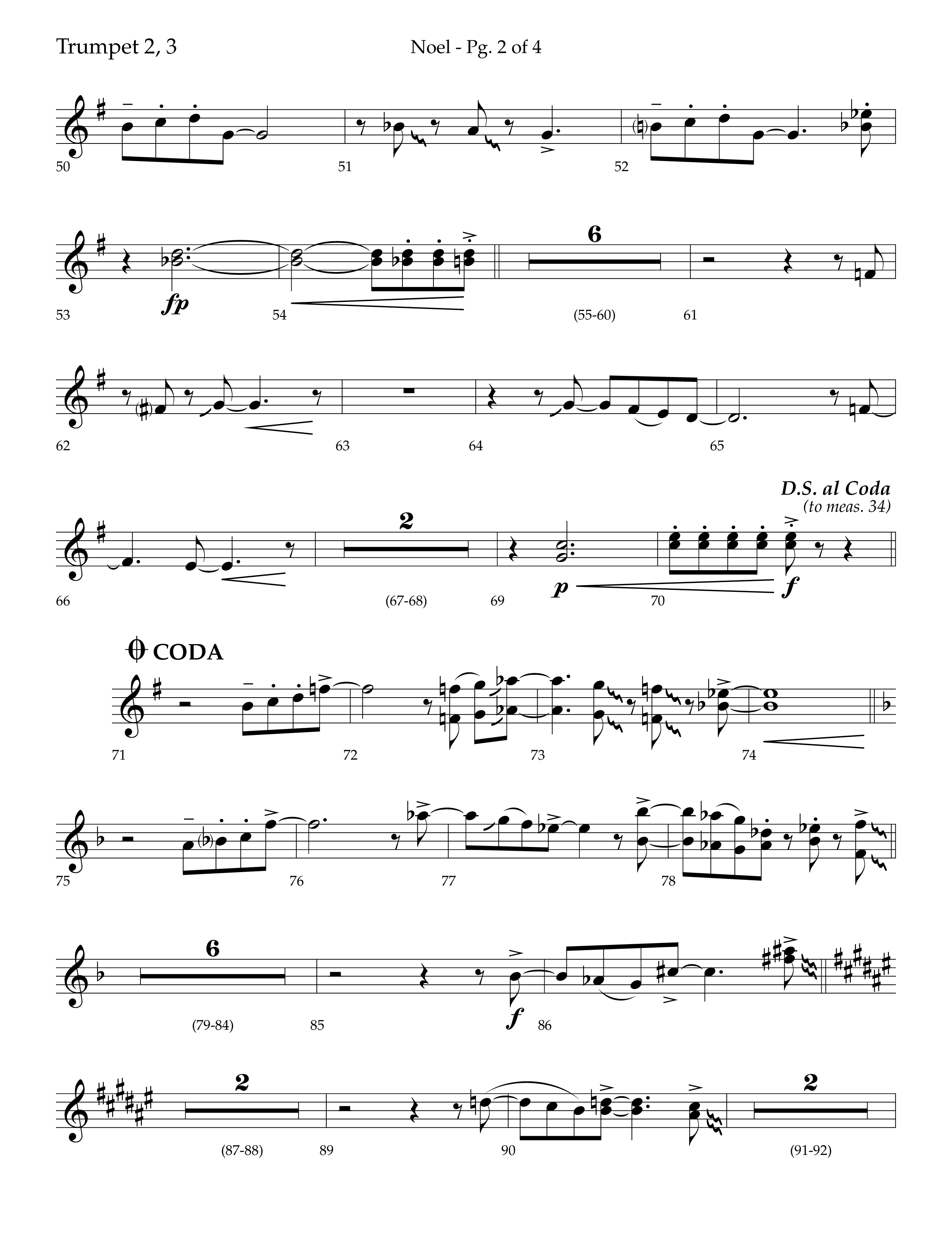 Noel (Choral Anthem SATB) Trumpet 2/3 (Lifeway Choral / Arr. Bradley Knight)
