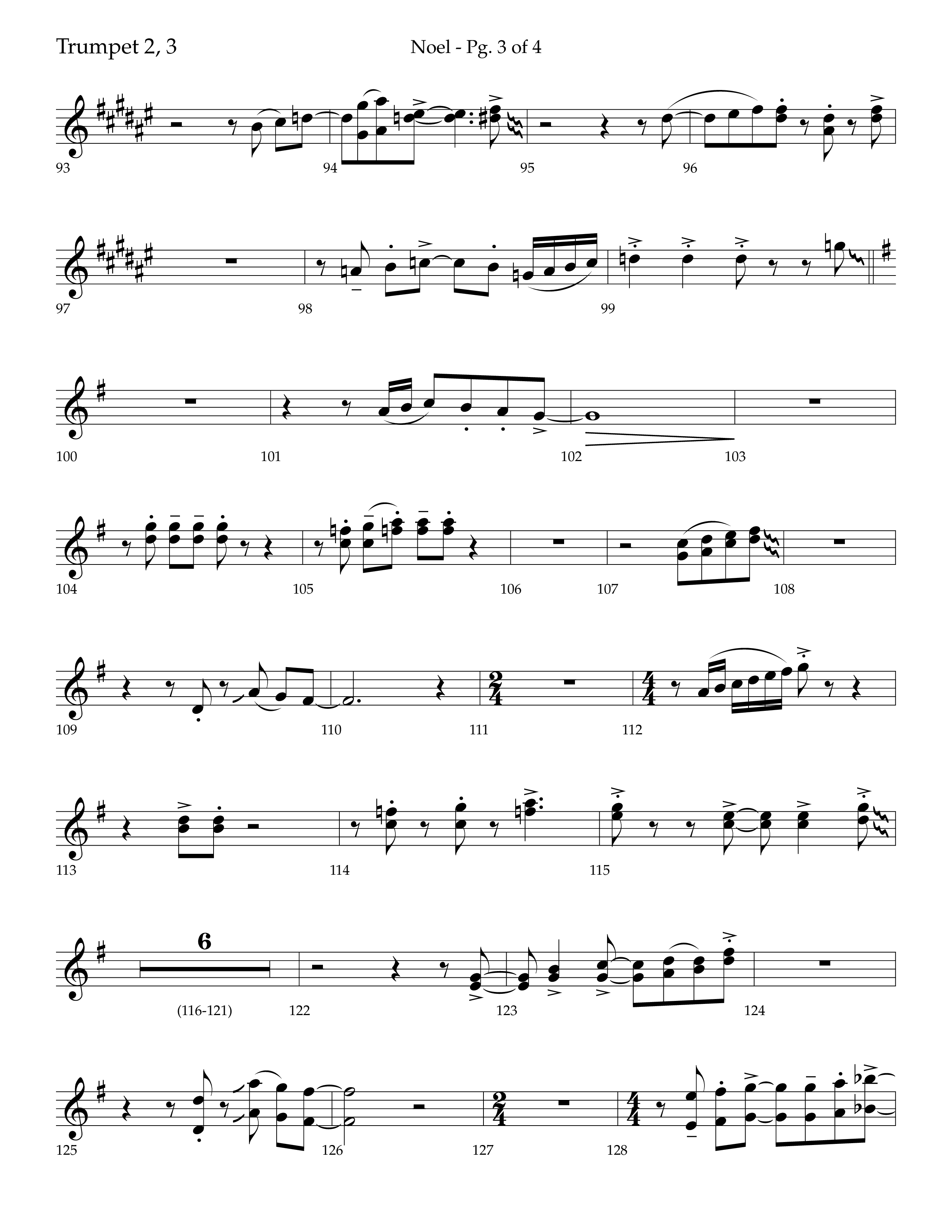 Noel (Choral Anthem SATB) Trumpet 2/3 (Lifeway Choral / Arr. Bradley Knight)