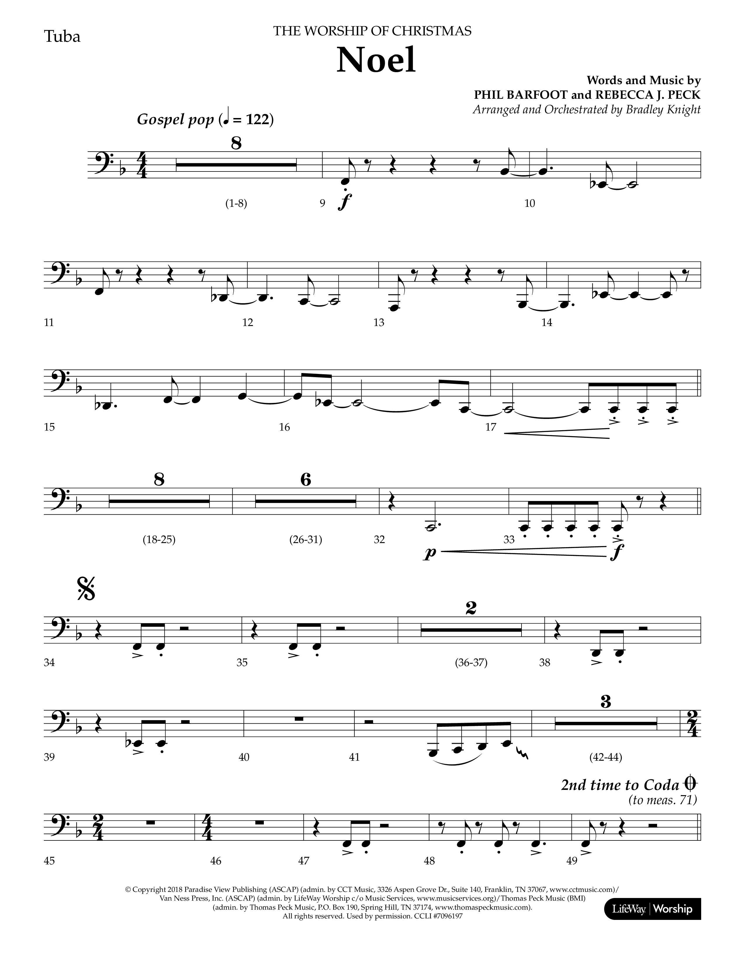 Noel (Choral Anthem SATB) Tuba (Lifeway Choral / Arr. Bradley Knight)
