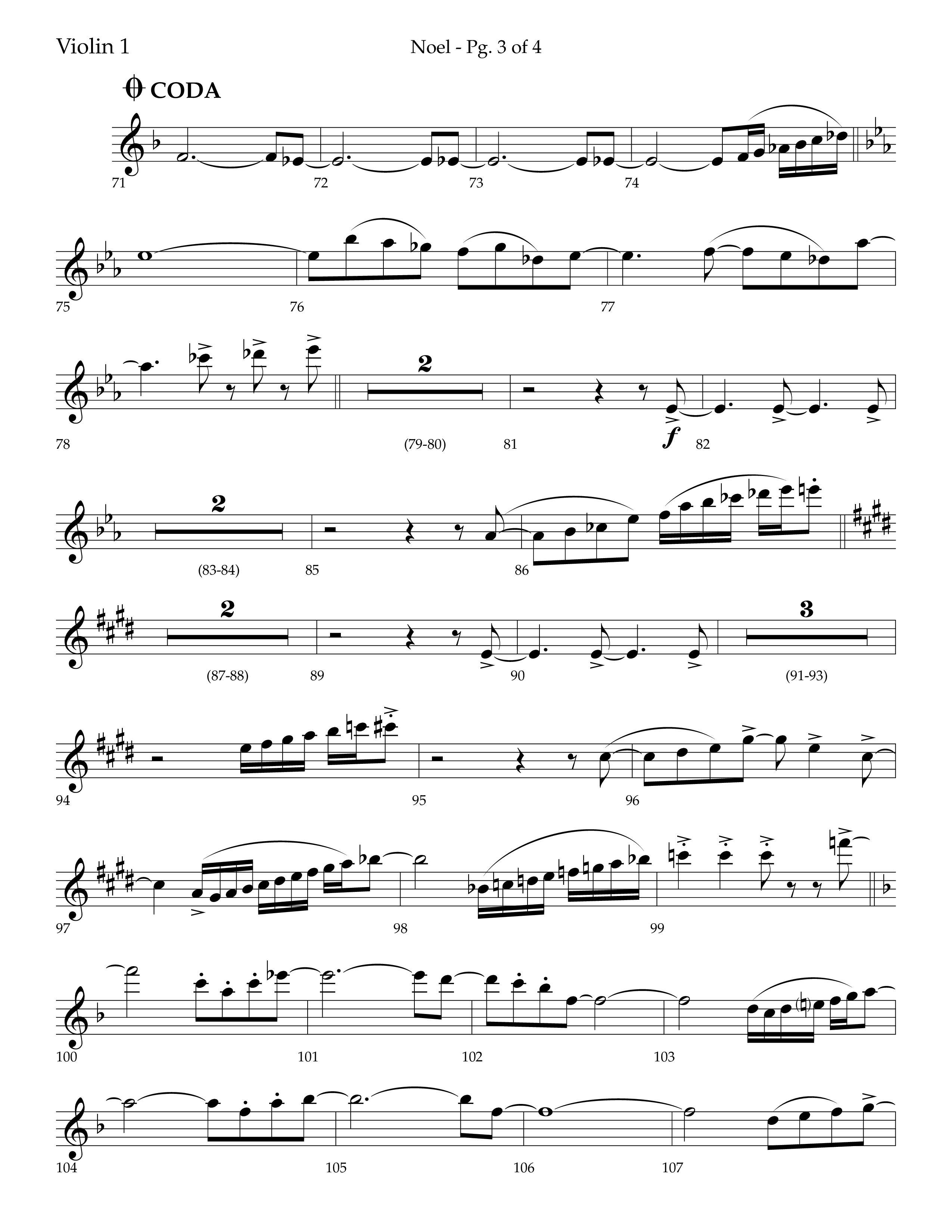 Noel (Choral Anthem SATB) Violin 1 (Lifeway Choral / Arr. Bradley Knight)