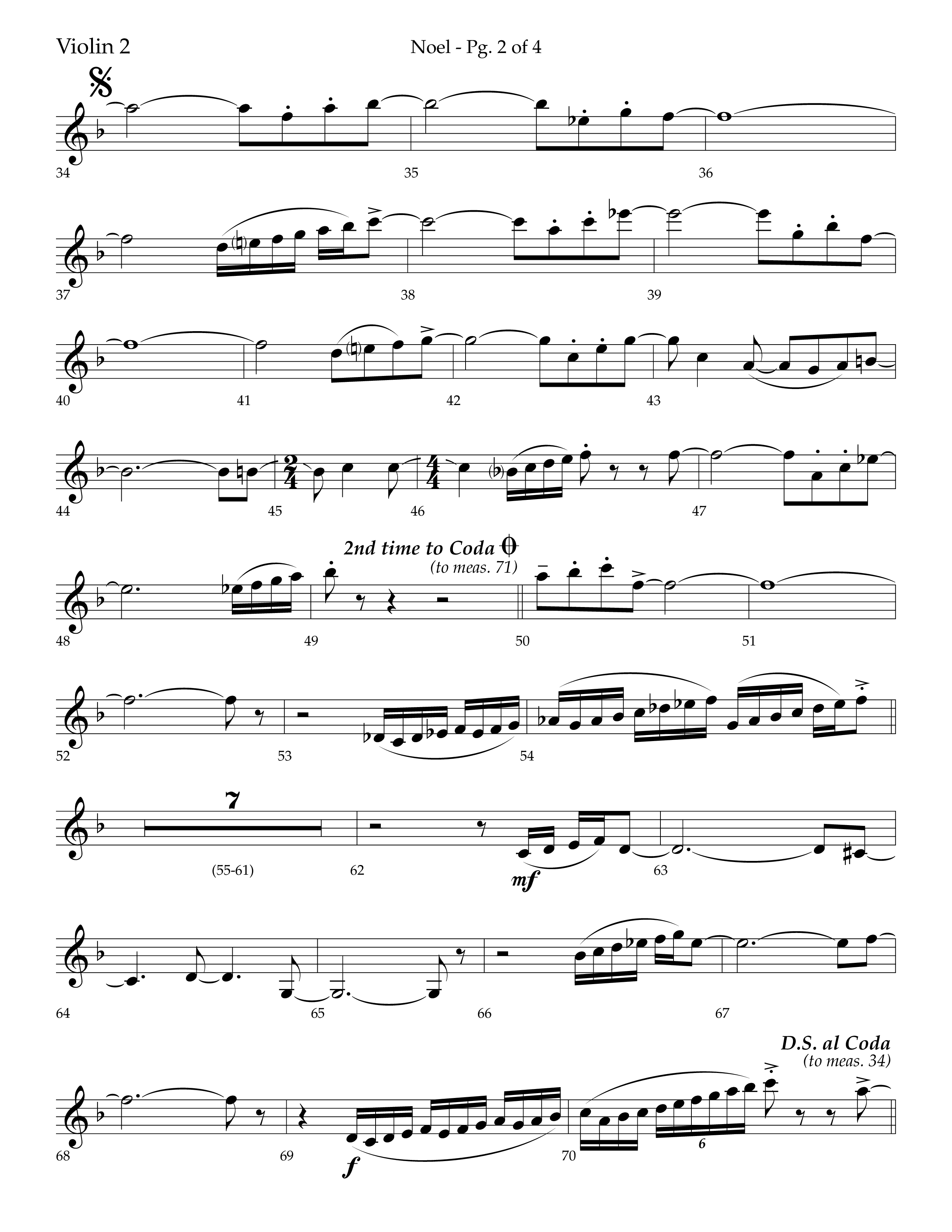 Noel (Choral Anthem SATB) Violin 2 (Lifeway Choral / Arr. Bradley Knight)