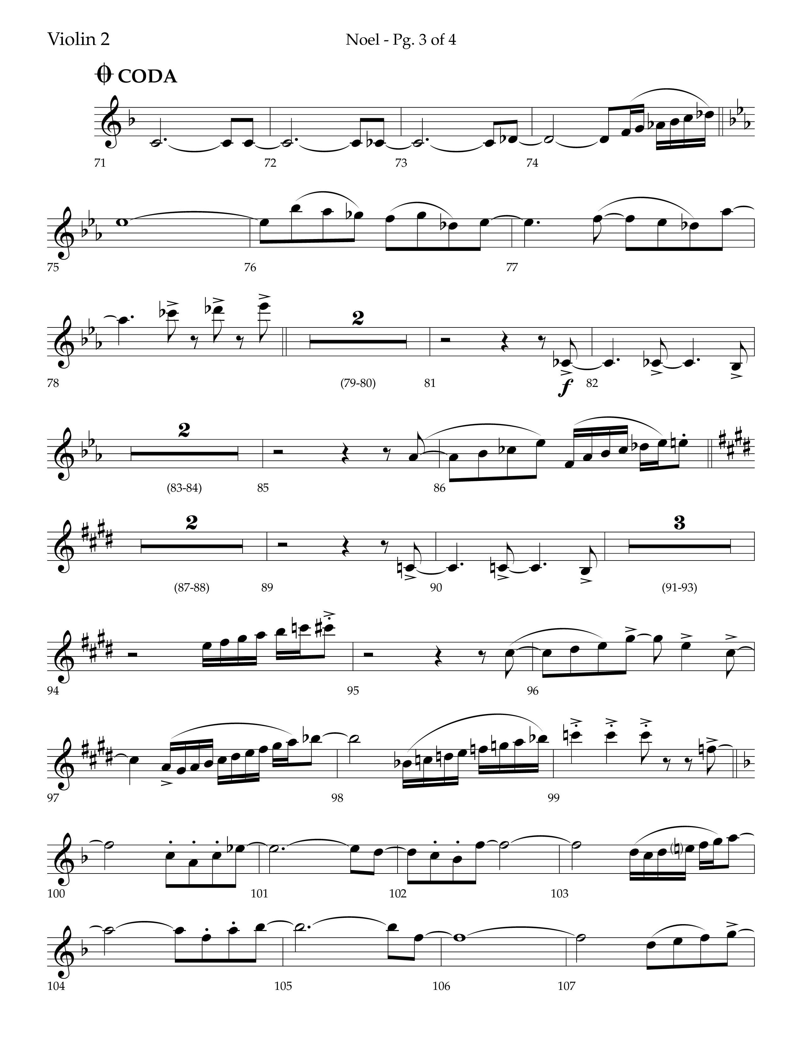 Noel (Choral Anthem SATB) Violin 2 (Lifeway Choral / Arr. Bradley Knight)