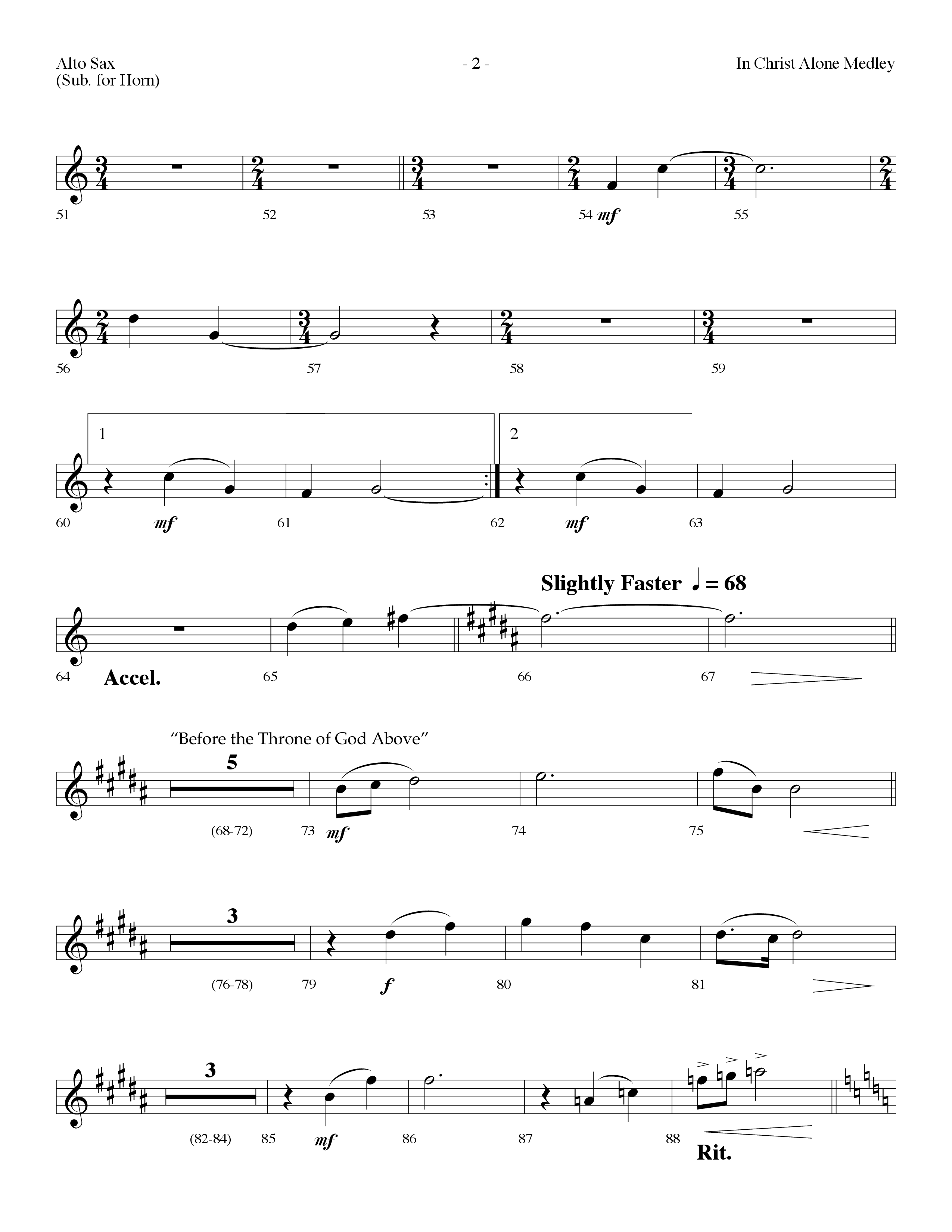 In Christ Alone Medley (Choral Anthem SATB) Alto Sax (Lifeway Choral / Arr. Dennis Allen)