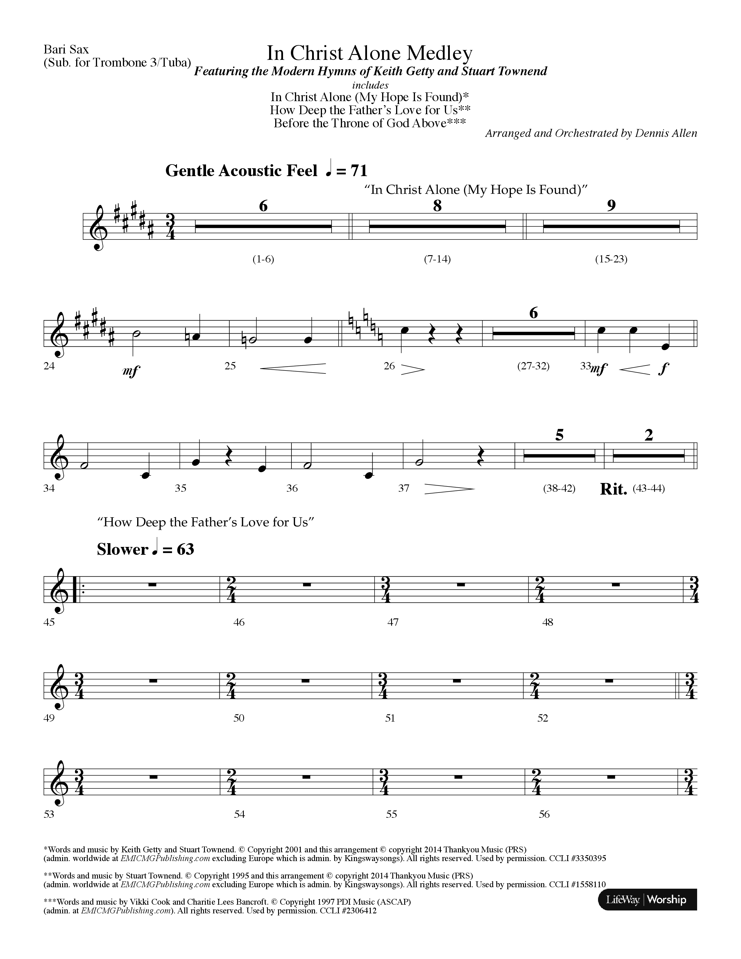 In Christ Alone Medley (Choral Anthem SATB) Bari Sax (Lifeway Choral / Arr. Dennis Allen)