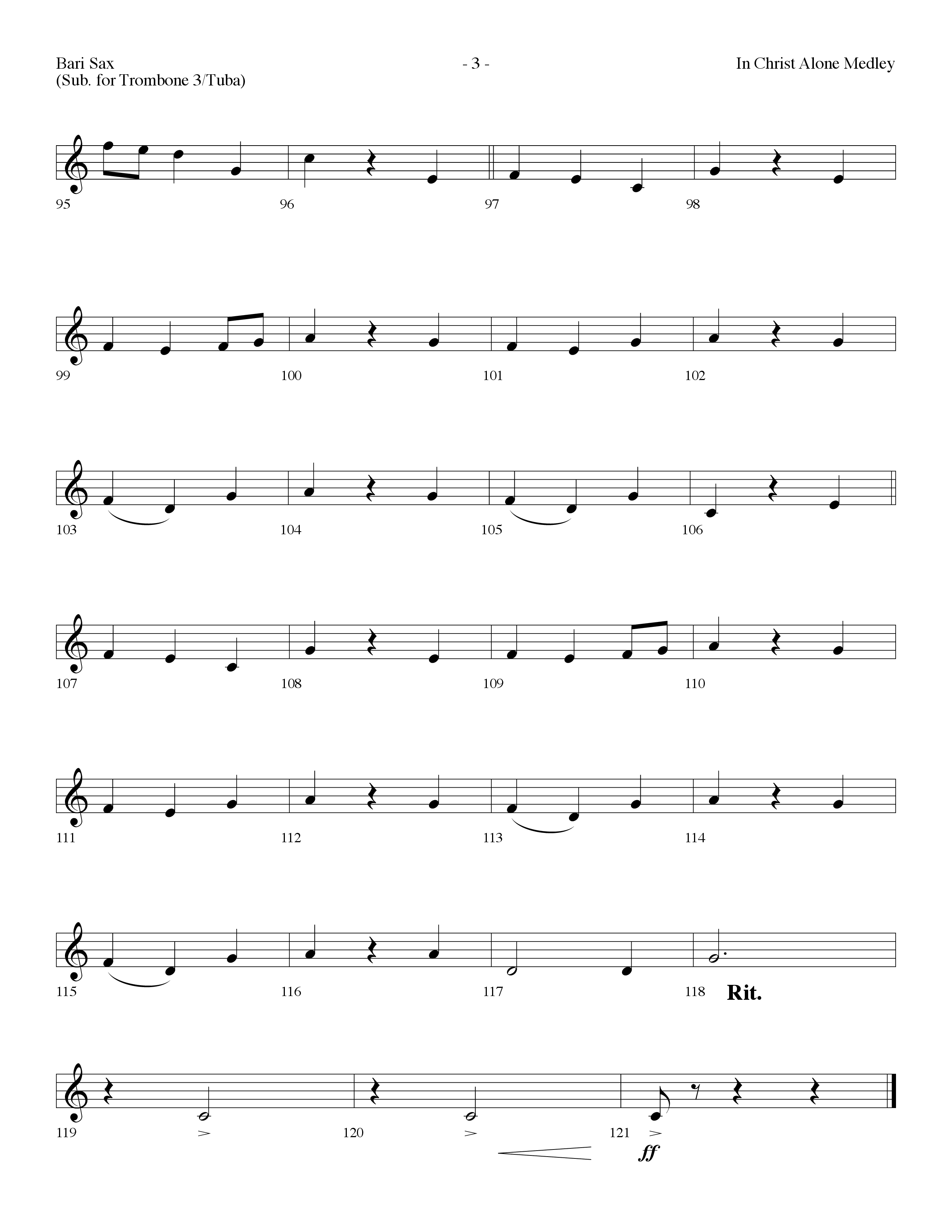 In Christ Alone Medley (Choral Anthem SATB) Bari Sax (Lifeway Choral / Arr. Dennis Allen)