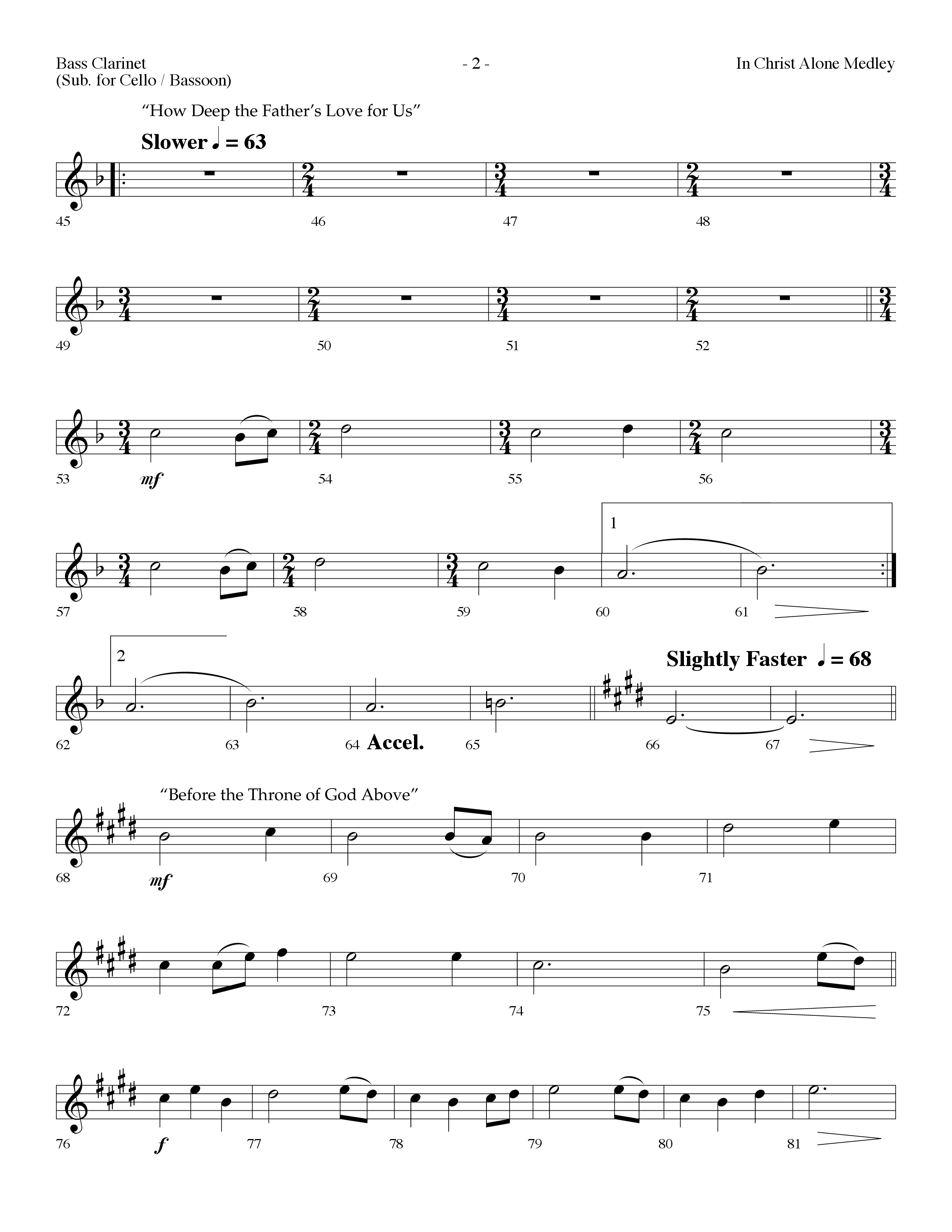 In Christ Alone Medley (Choral Anthem SATB) Bass Clarinet (Lifeway Choral / Arr. Dennis Allen)